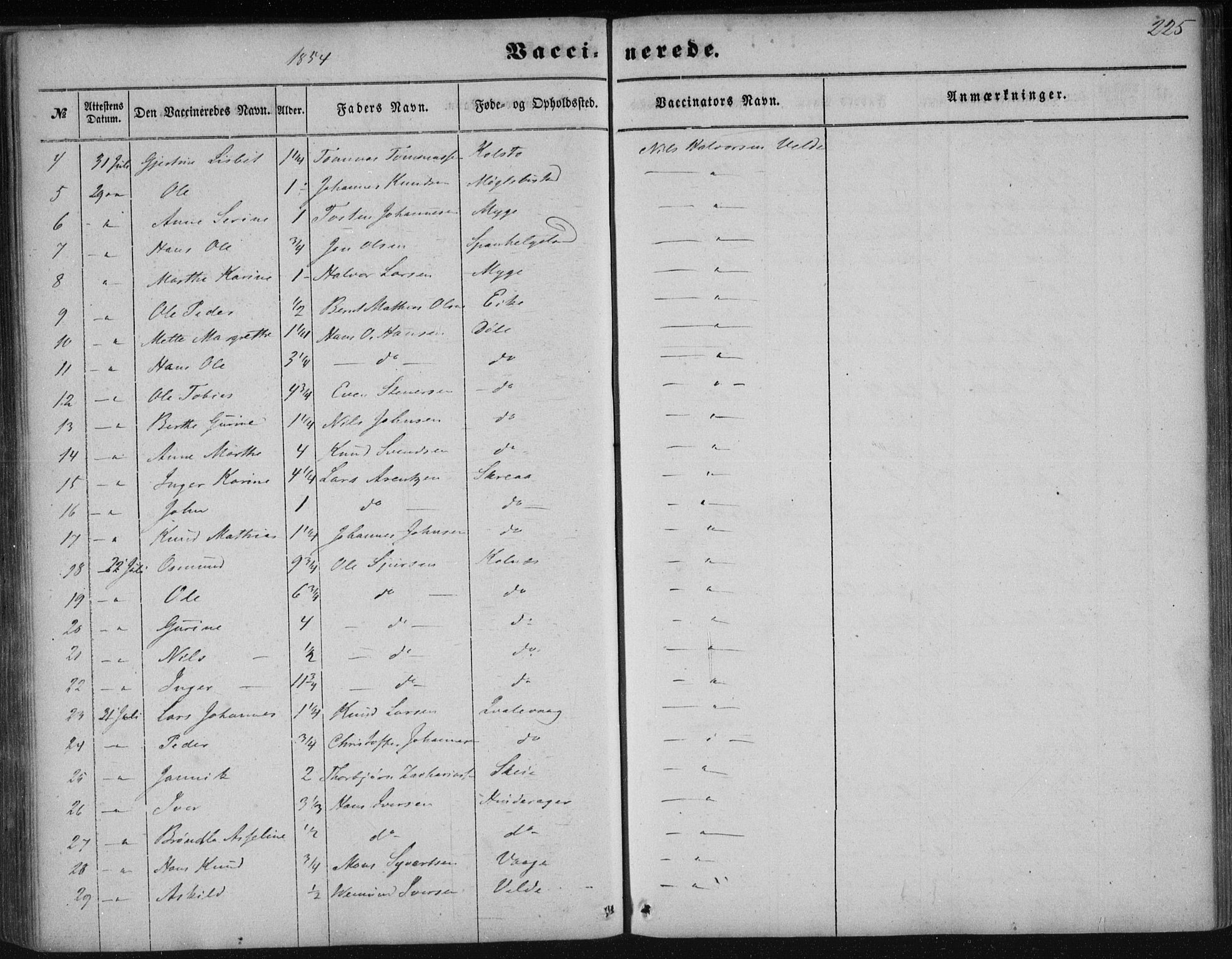 Avaldsnes sokneprestkontor, AV/SAST-A -101851/H/Ha/Haa/L0009: Parish register (official) no. A 9, 1853-1865, p. 225