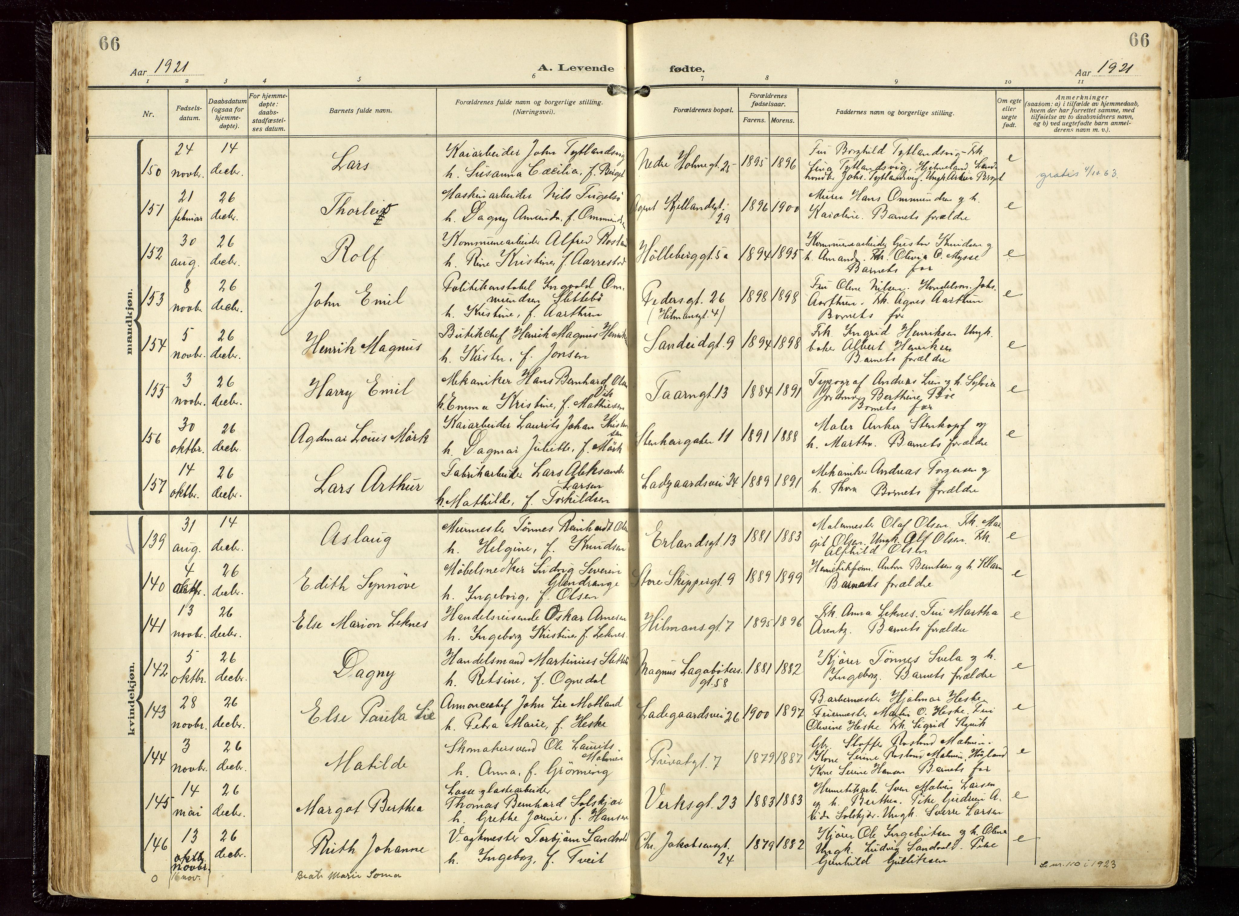 St. Petri sokneprestkontor, AV/SAST-A-101813/002/D/L0001: Parish register (official) no. A 26, 1918-1937, p. 66