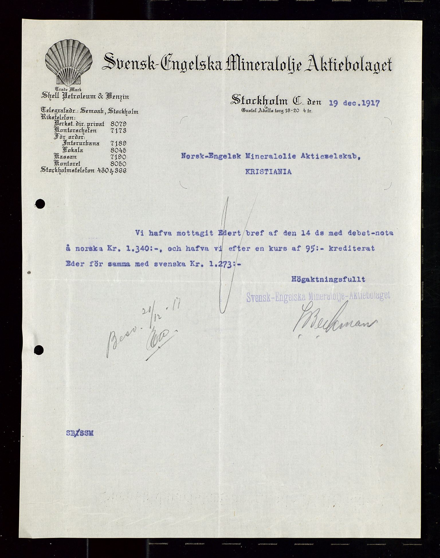 Pa 1521 - A/S Norske Shell, AV/SAST-A-101915/E/Ea/Eaa/L0020: Sjefskorrespondanse, 1917, p. 302