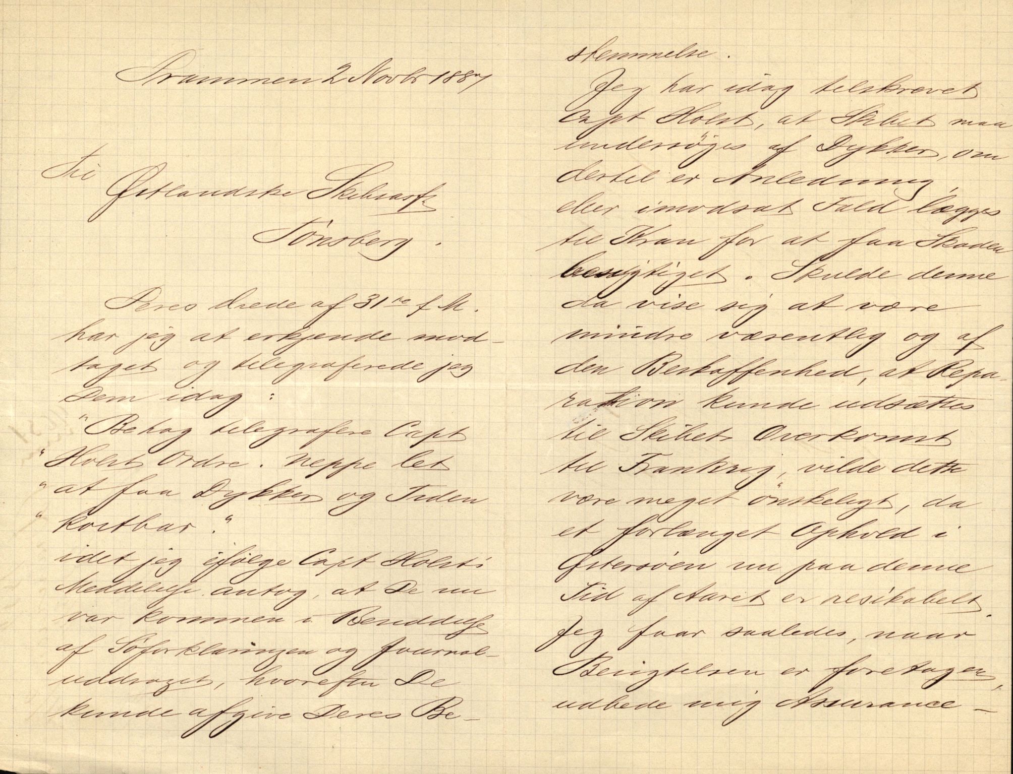 Pa 63 - Østlandske skibsassuranceforening, VEMU/A-1079/G/Ga/L0020/0010: Havaridokumenter / Anna, Silome, Oscarsborg, Memoria, Telegraf, 1887, p. 26