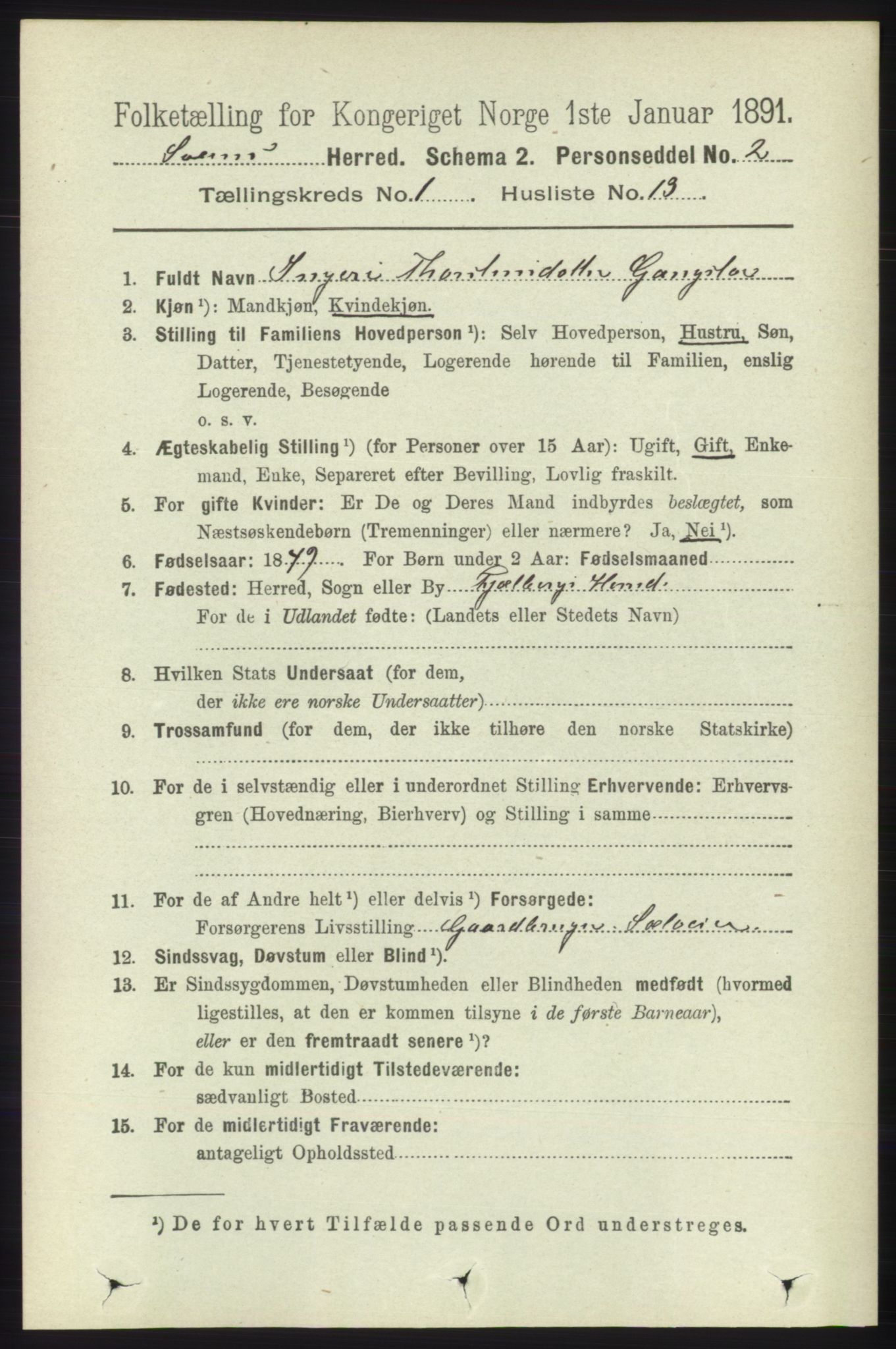 RA, 1891 census for 1216 Sveio, 1891, p. 178