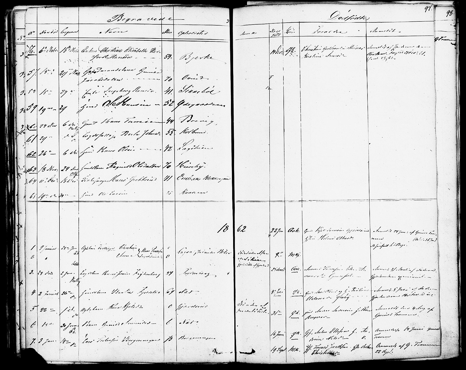 Enebakk prestekontor Kirkebøker, AV/SAO-A-10171c/F/Fa/L0013: Parish register (official) no. I 13, 1832-1882, p. 97