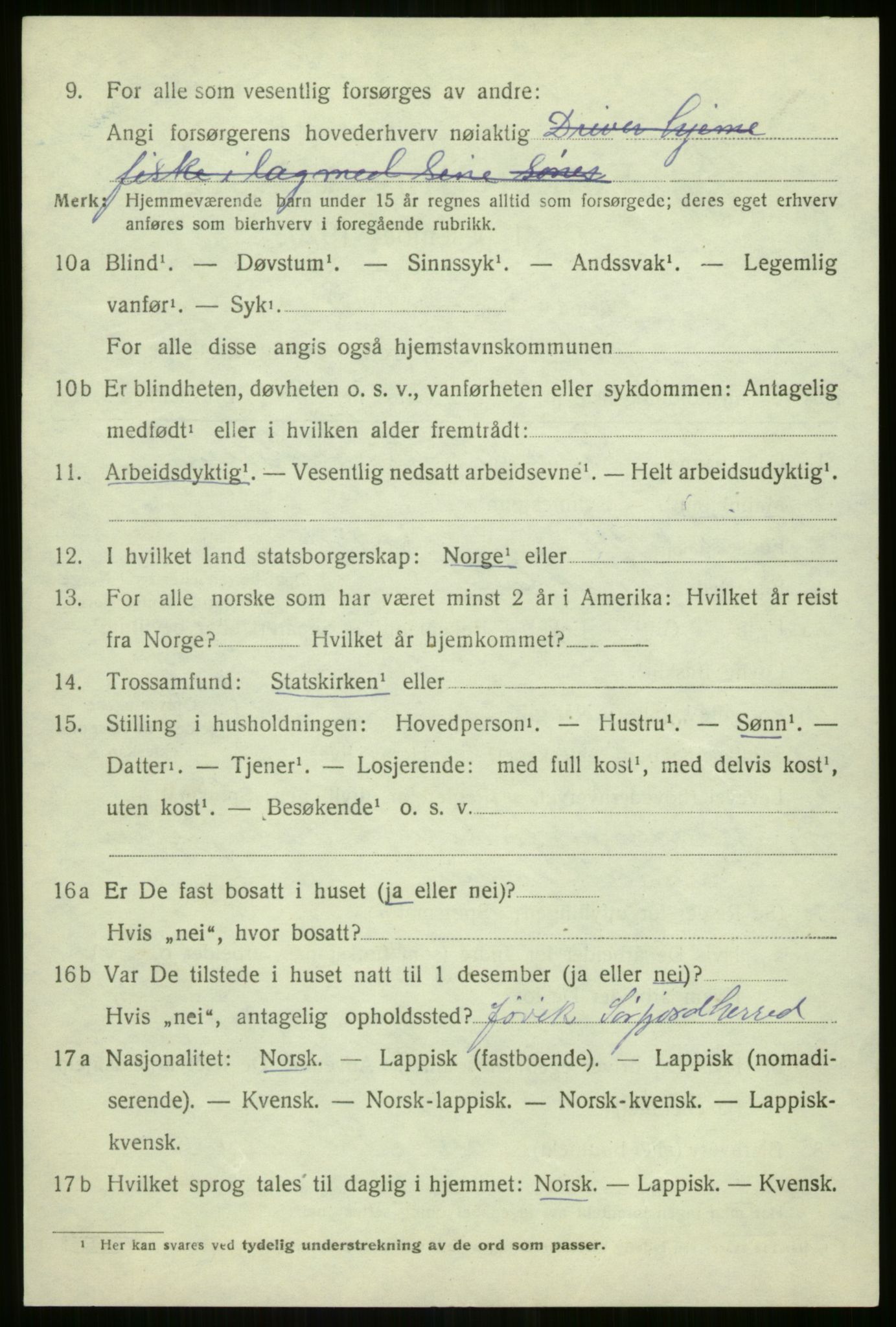 SATØ, 1920 census for Sørfjord, 1920, p. 2973