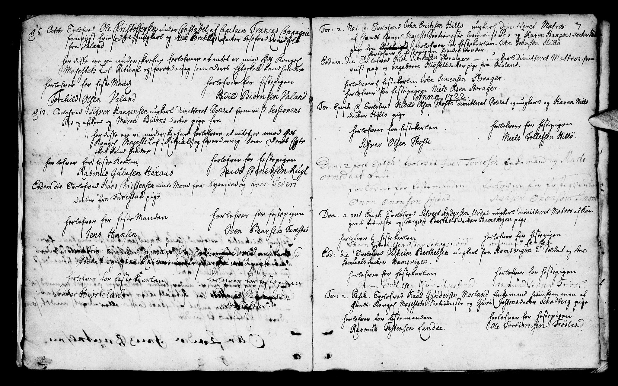 Mandal sokneprestkontor, AV/SAK-1111-0030/F/Fa/Faa/L0002: Parish register (official) no. A 2, 1720-1754, p. 7