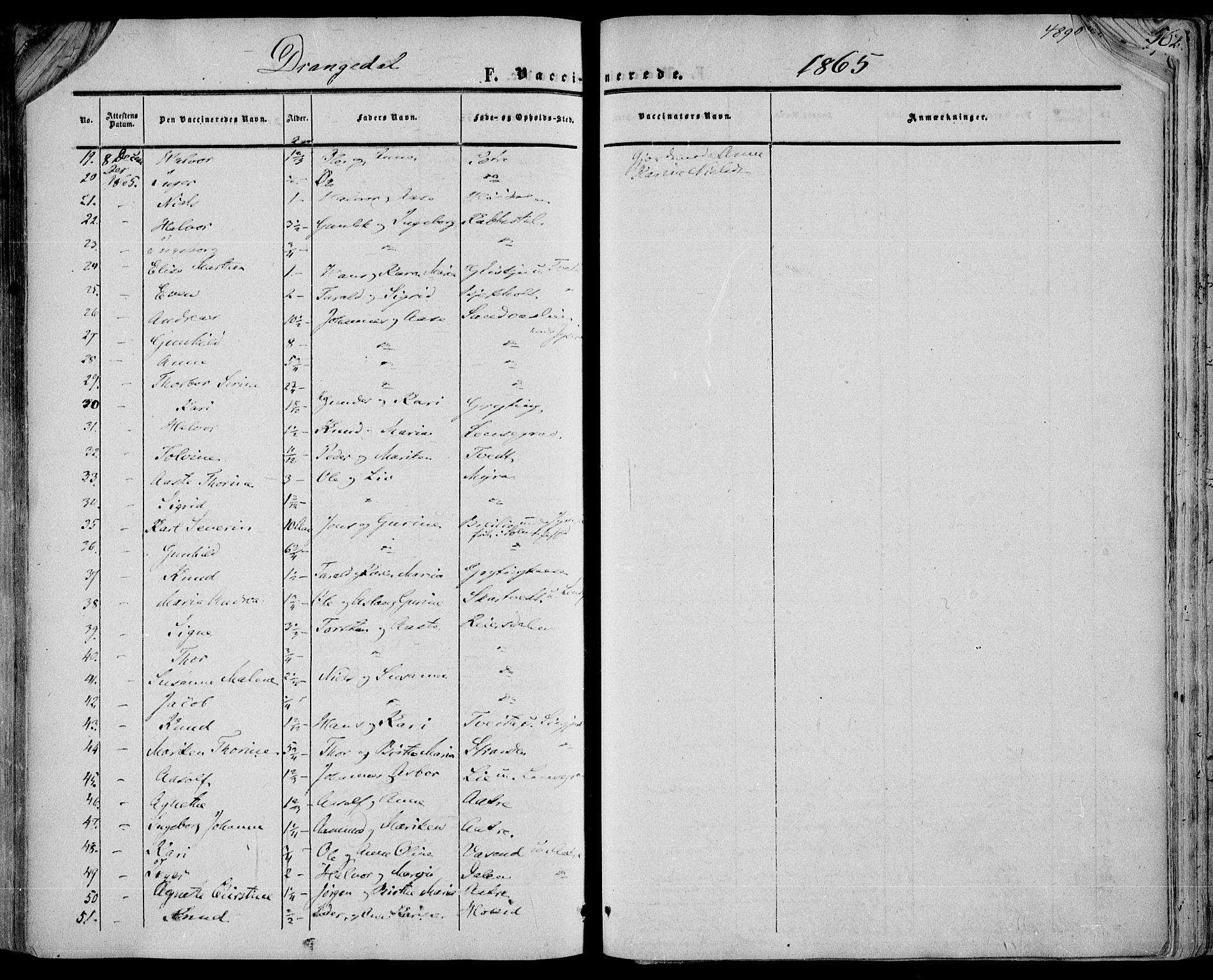 Drangedal kirkebøker, SAKO/A-258/F/Fa/L0008: Parish register (official) no. 8, 1857-1871, p. 489