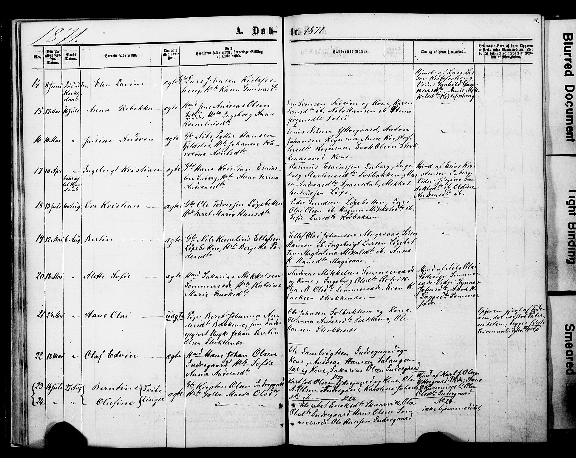 Ibestad sokneprestembete, SATØ/S-0077/H/Ha/Haa/L0013kirke: Parish register (official) no. 13, 1865-1879, p. 31