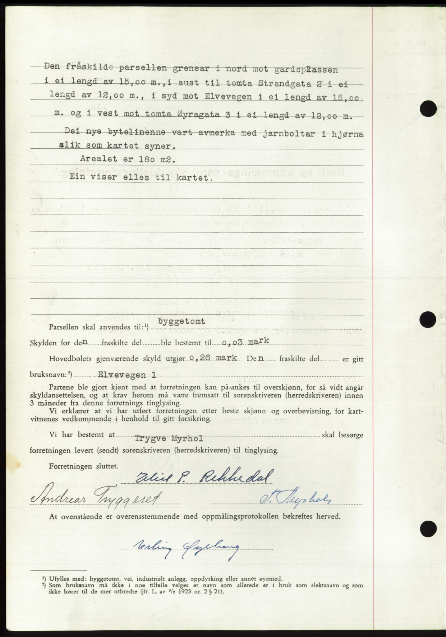 Søre Sunnmøre sorenskriveri, AV/SAT-A-4122/1/2/2C/L0099: Mortgage book no. 25A, 1954-1954, Diary no: : 3401/1954