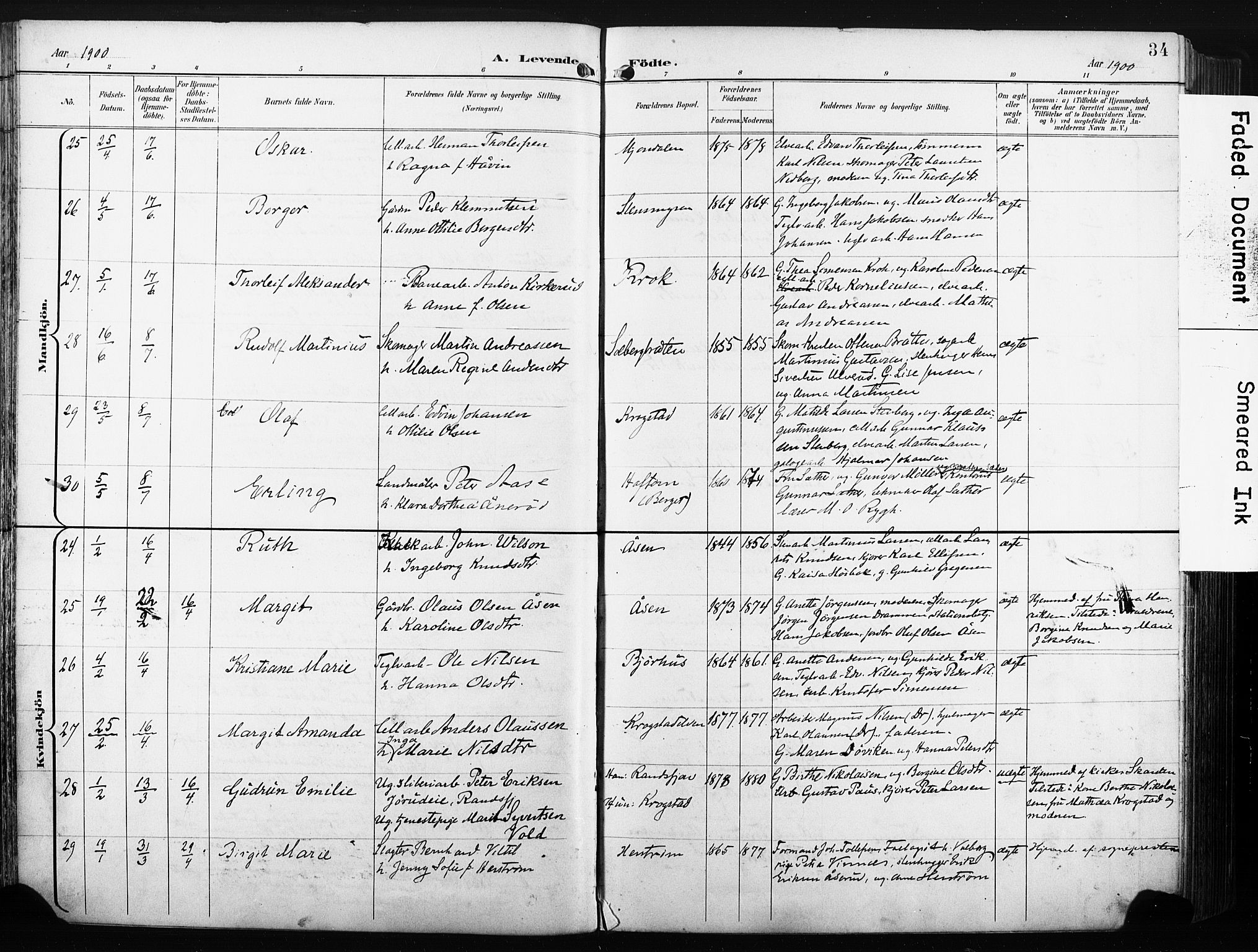 Nedre Eiker kirkebøker, AV/SAKO-A-612/F/Fa/L0005: Parish register (official) no. 5, 1898-1905, p. 34