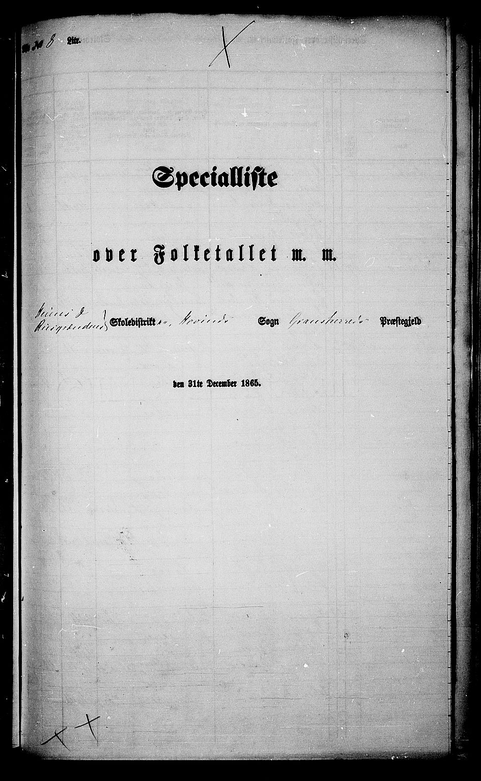 RA, 1865 census for Gransherad, 1865, p. 94