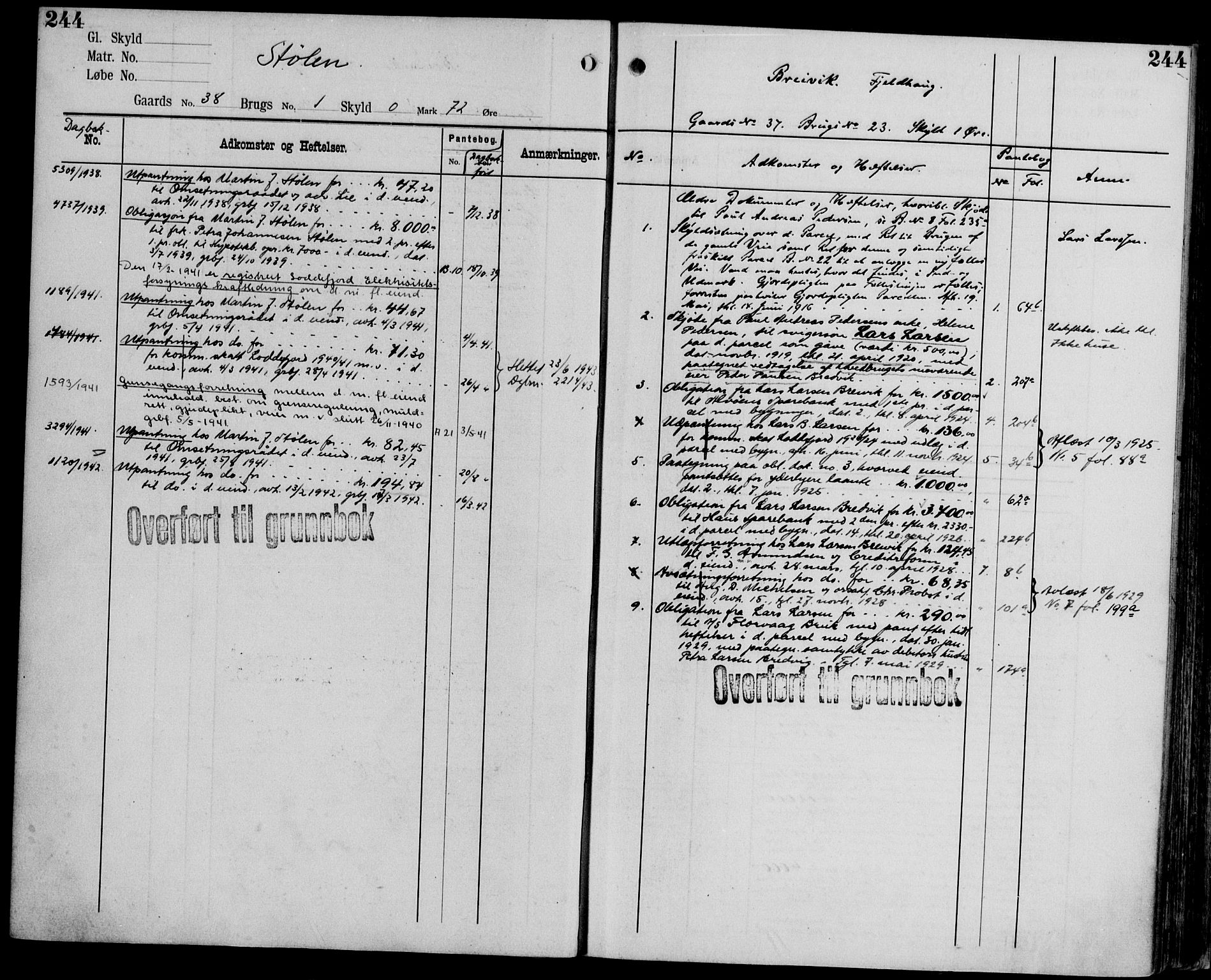 Midhordland sorenskriveri, AV/SAB-A-3001/1/G/Ga/Gab/L0107: Mortgage register no. II.A.b.107, p. 244