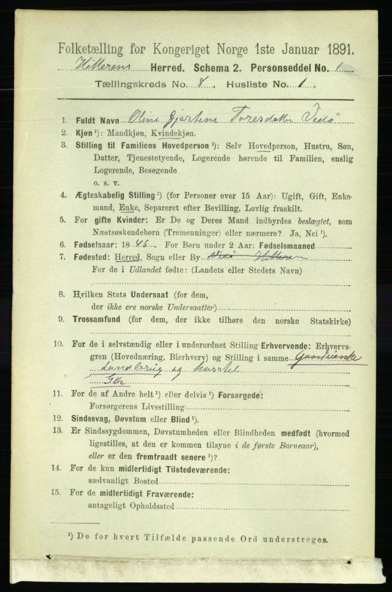 RA, 1891 census for 1617 Hitra, 1891, p. 1459