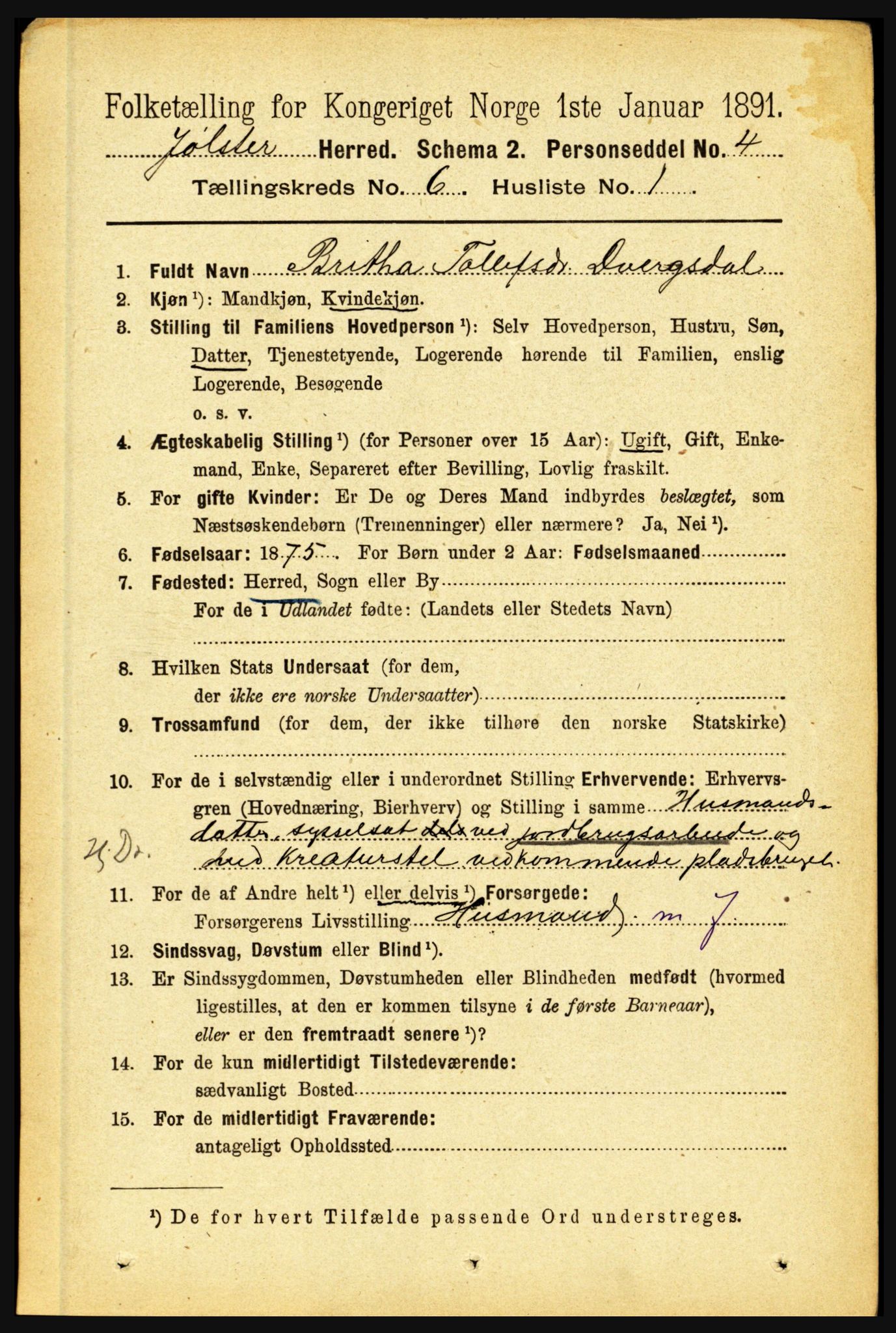 RA, 1891 census for 1431 Jølster, 1891, p. 2178