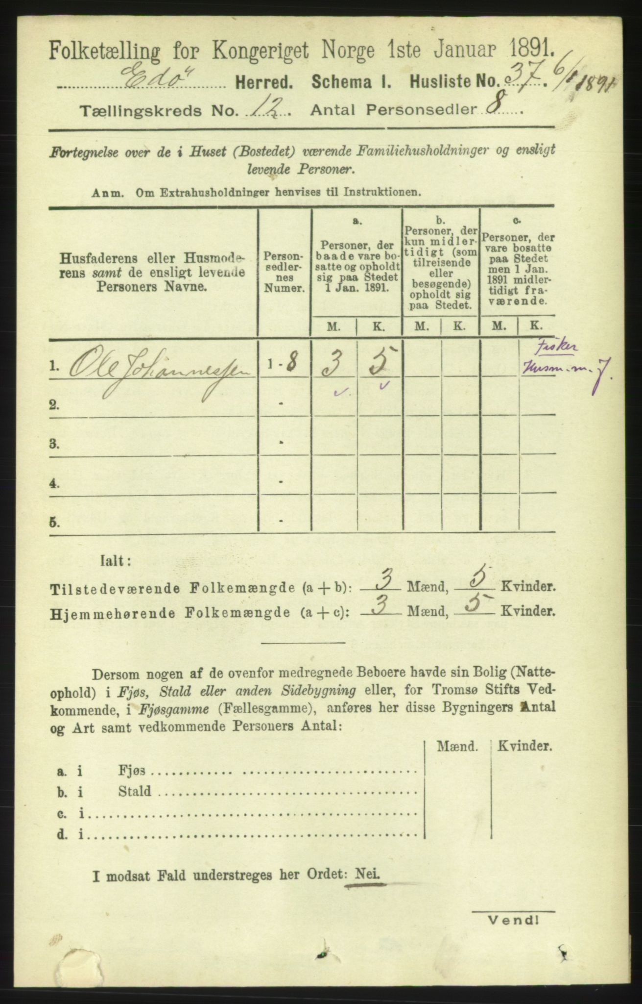 RA, 1891 census for 1573 Edøy, 1891, p. 3369