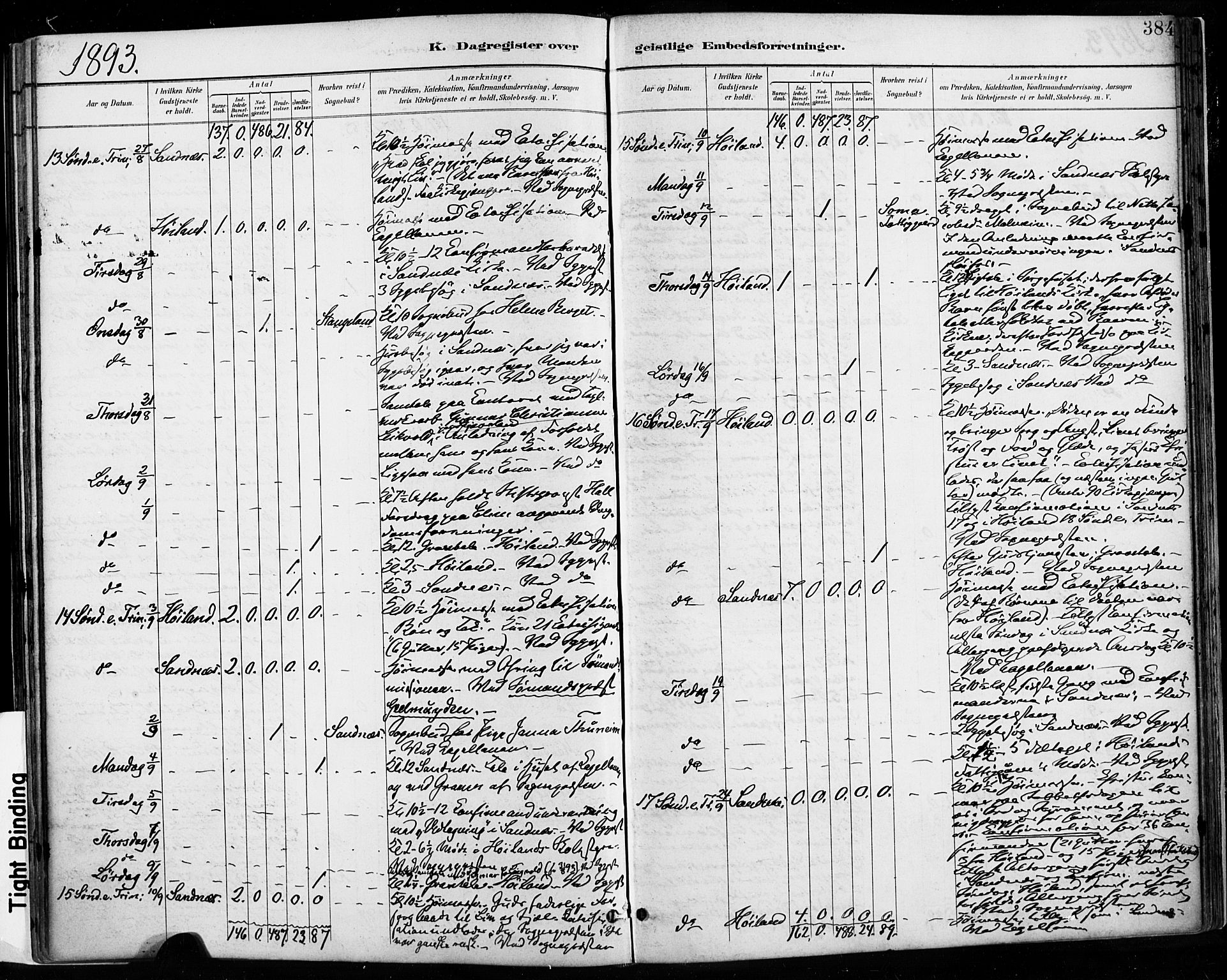 Høyland sokneprestkontor, AV/SAST-A-101799/001/30BA/L0013: Parish register (official) no. A 13.2, 1889-1898, p. 384