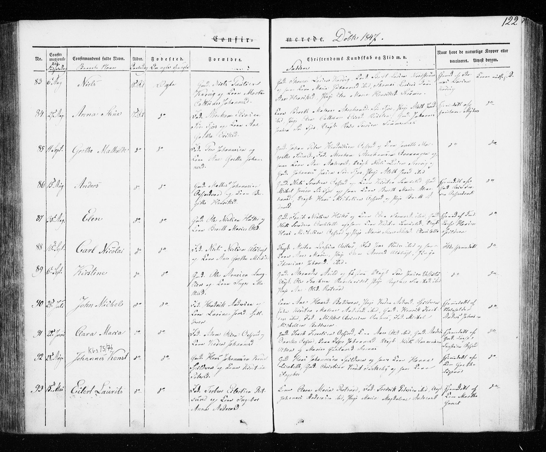 Skjervøy sokneprestkontor, SATØ/S-1300/H/Ha/Haa/L0005kirke: Parish register (official) no. 5, 1838-1847, p. 122
