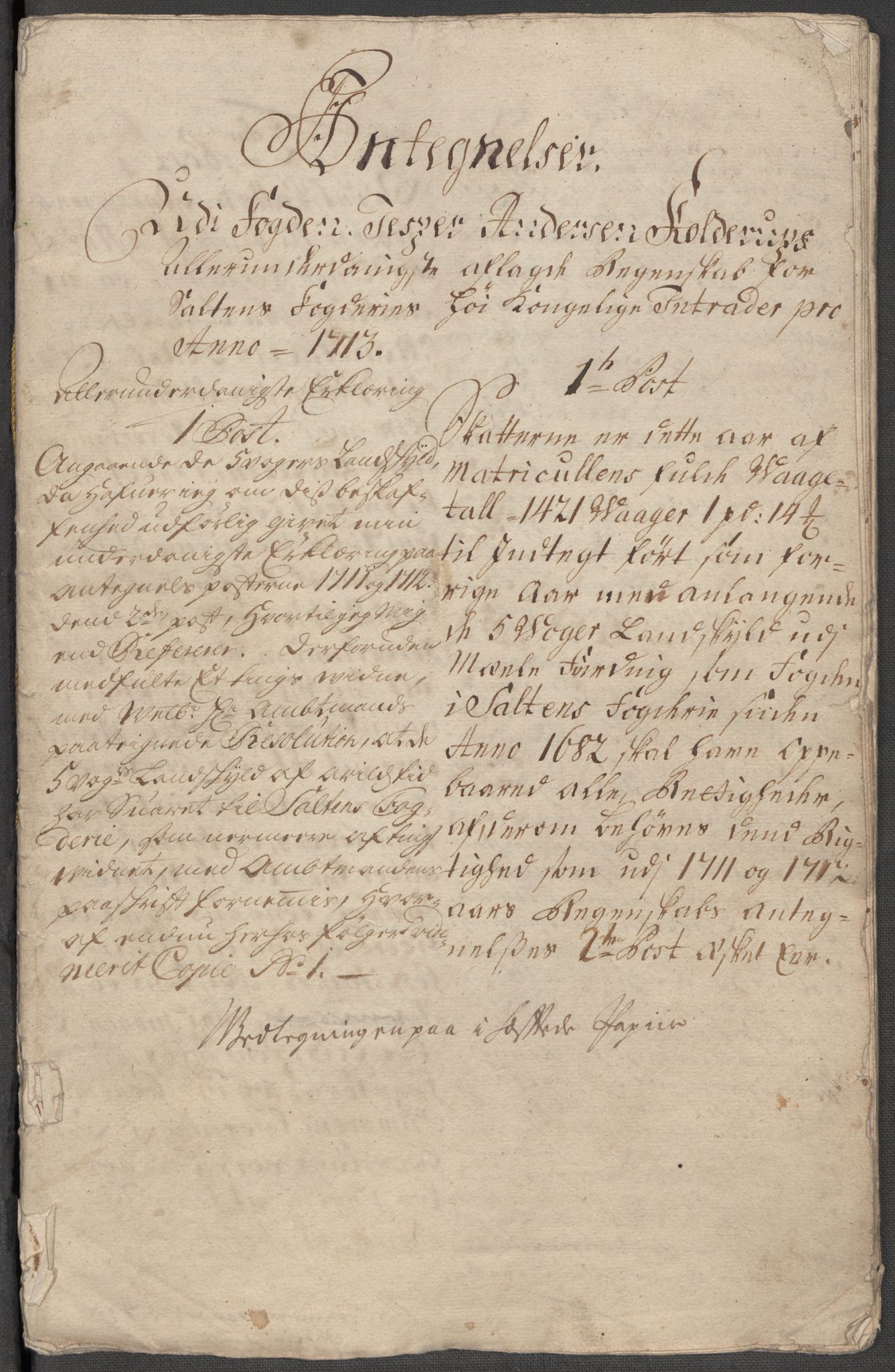 Rentekammeret inntil 1814, Reviderte regnskaper, Fogderegnskap, RA/EA-4092/R66/L4583: Fogderegnskap Salten, 1713, p. 227