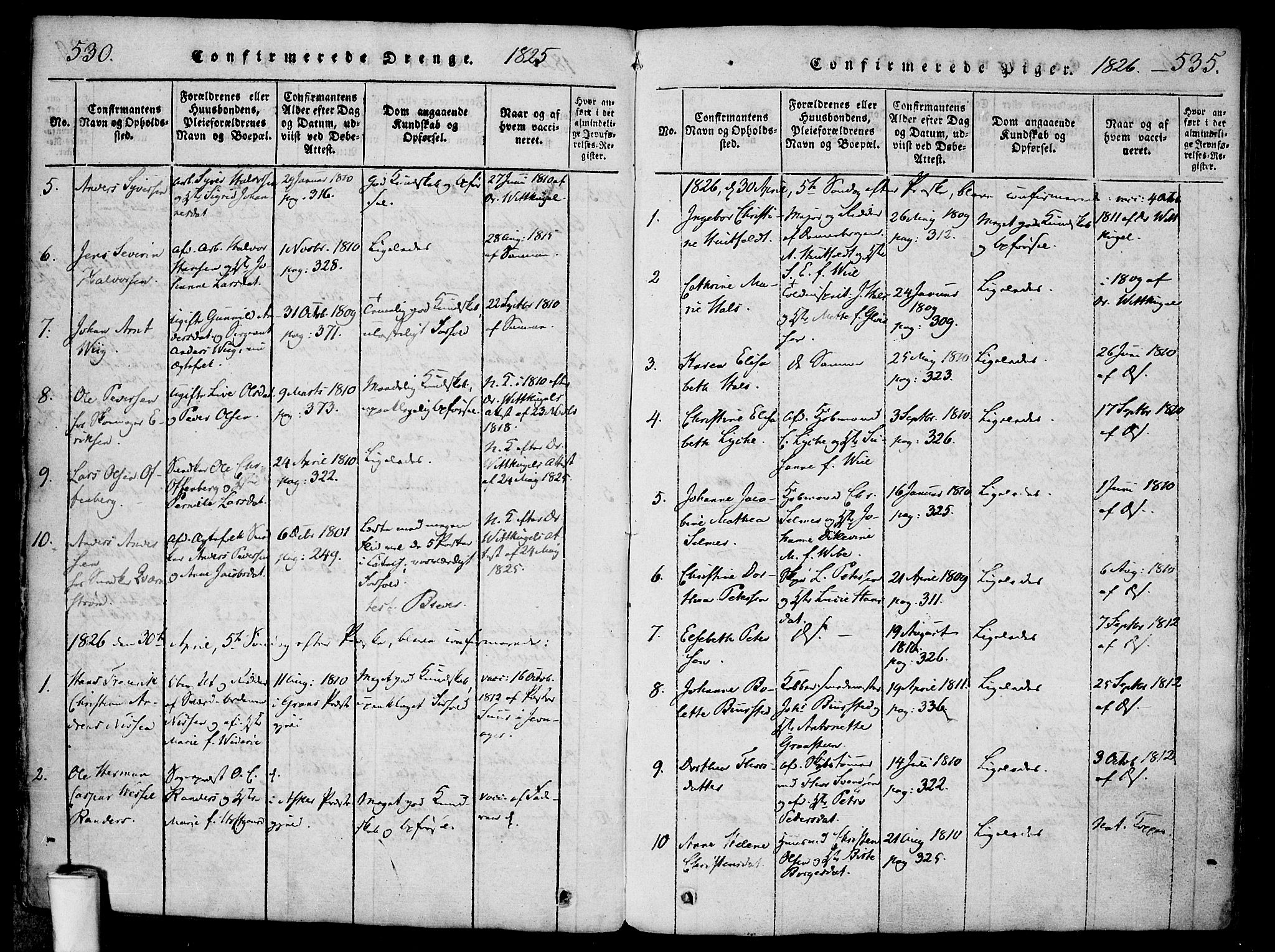 Halden prestekontor Kirkebøker, AV/SAO-A-10909/F/Fa/L0003: Parish register (official) no. I 3, 1815-1834, p. 534-535