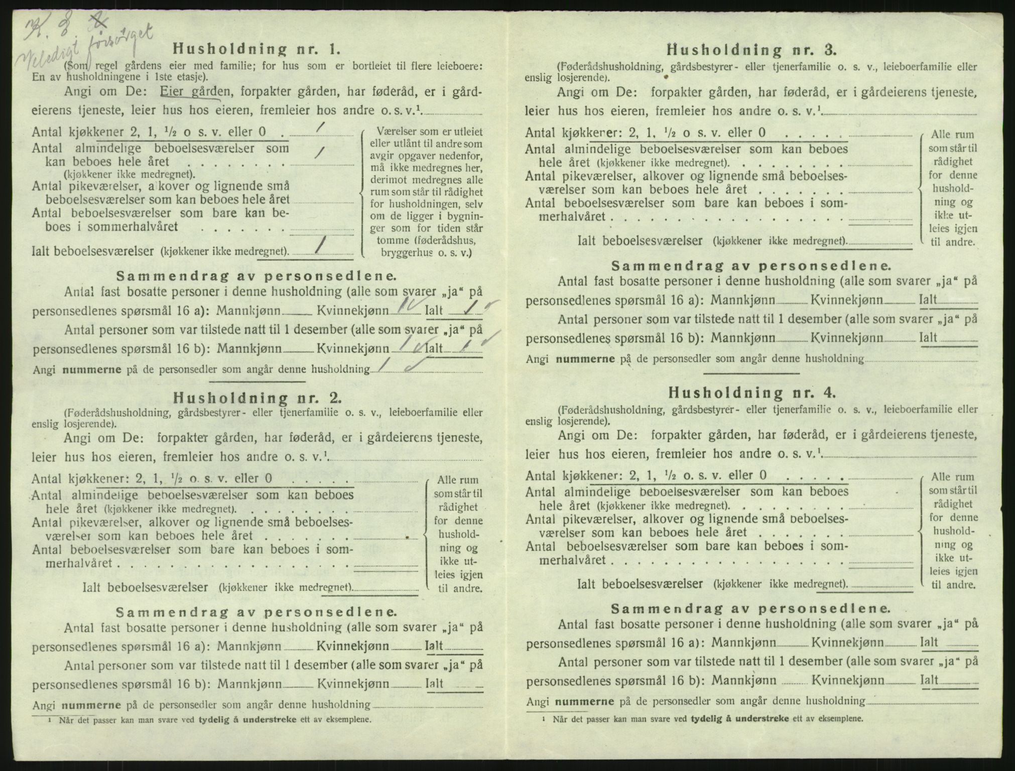 SAKO, 1920 census for Tjølling, 1920, p. 1378