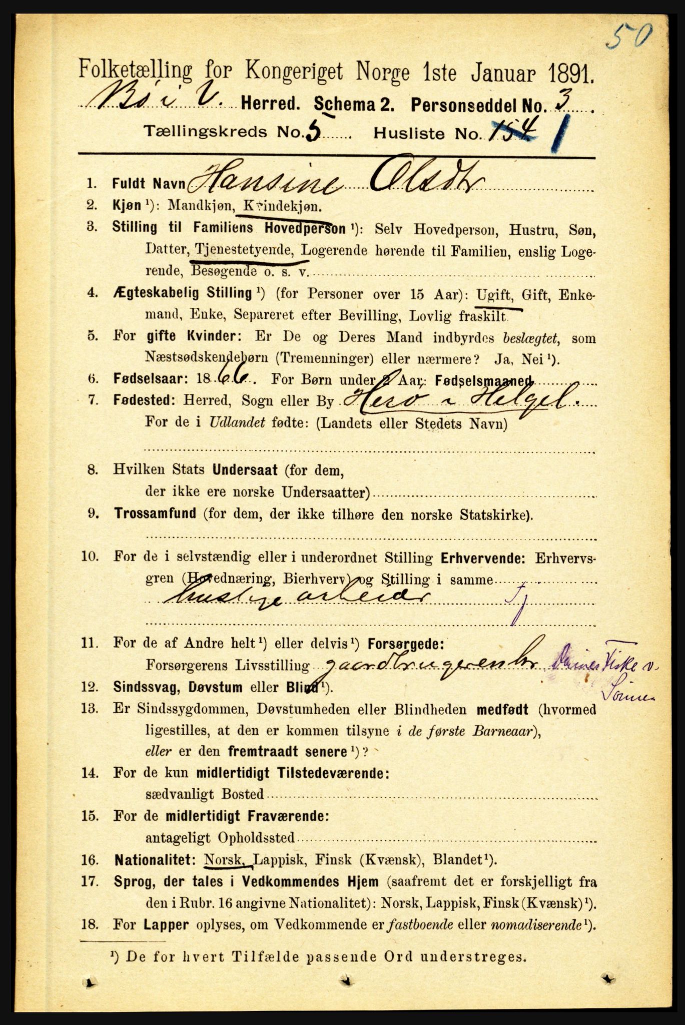 RA, 1891 census for 1867 Bø, 1891, p. 1962