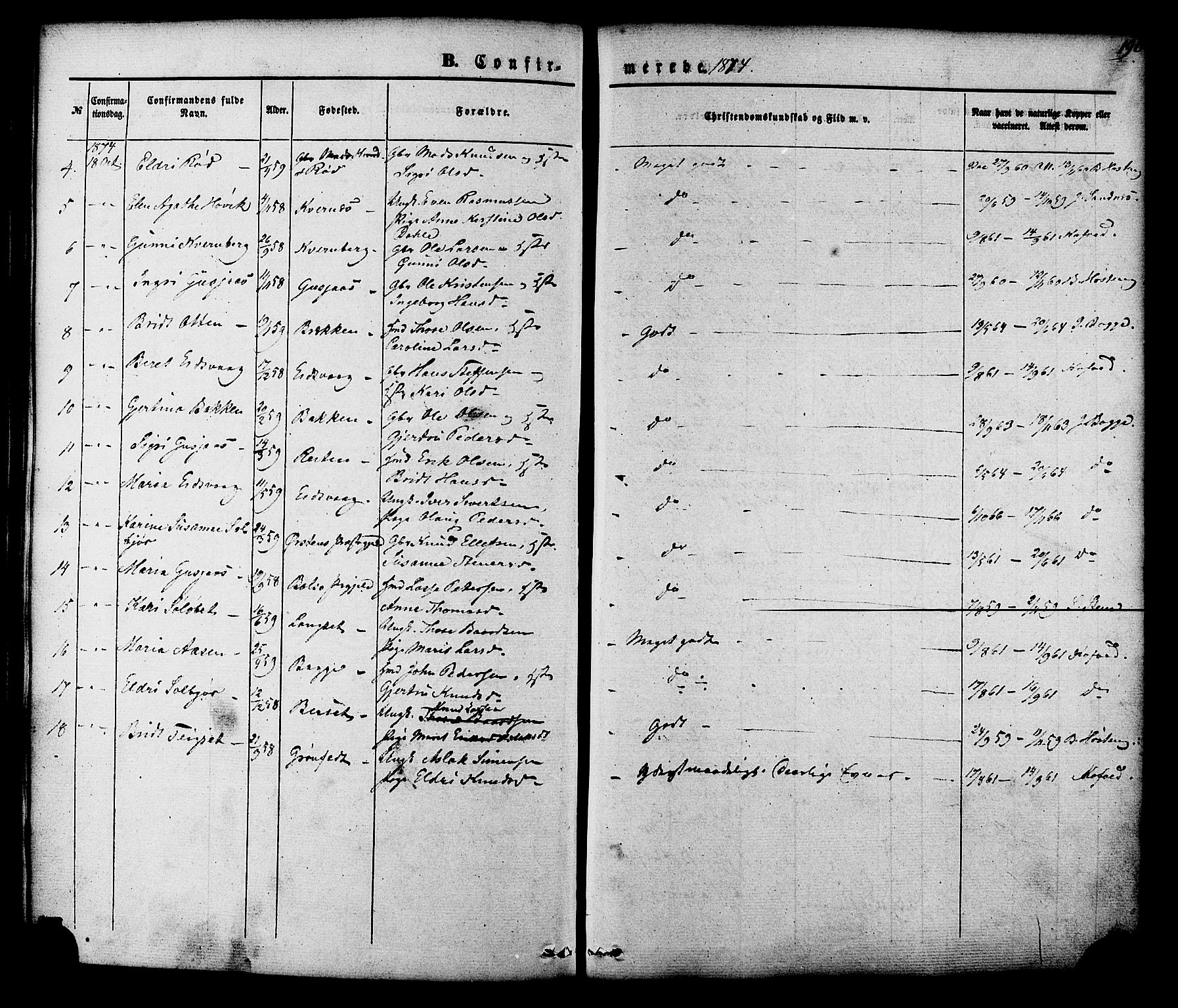 Ministerialprotokoller, klokkerbøker og fødselsregistre - Møre og Romsdal, AV/SAT-A-1454/551/L0625: Parish register (official) no. 551A05, 1846-1879, p. 190