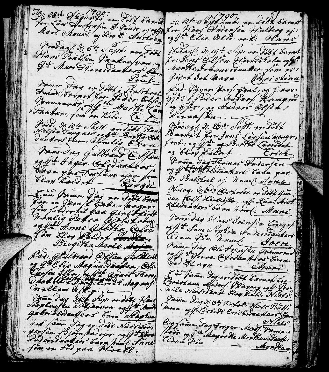 Nes prestekontor, Hedmark, AV/SAH-PREST-020/L/La/L0002: Parish register (copy) no. 2, 1785-1813, p. 50-51