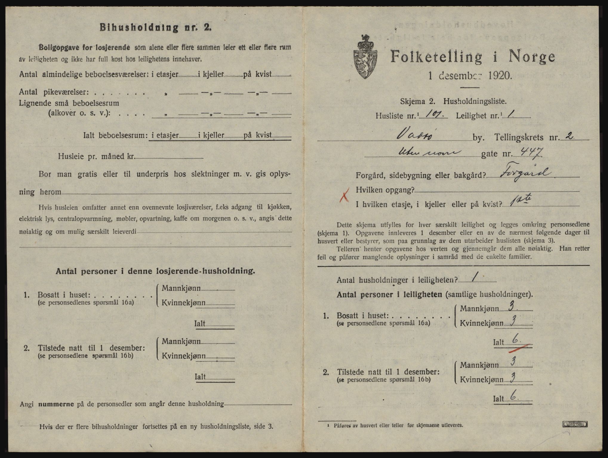 SATØ, 1920 census for Vadsø, 1920, p. 1248