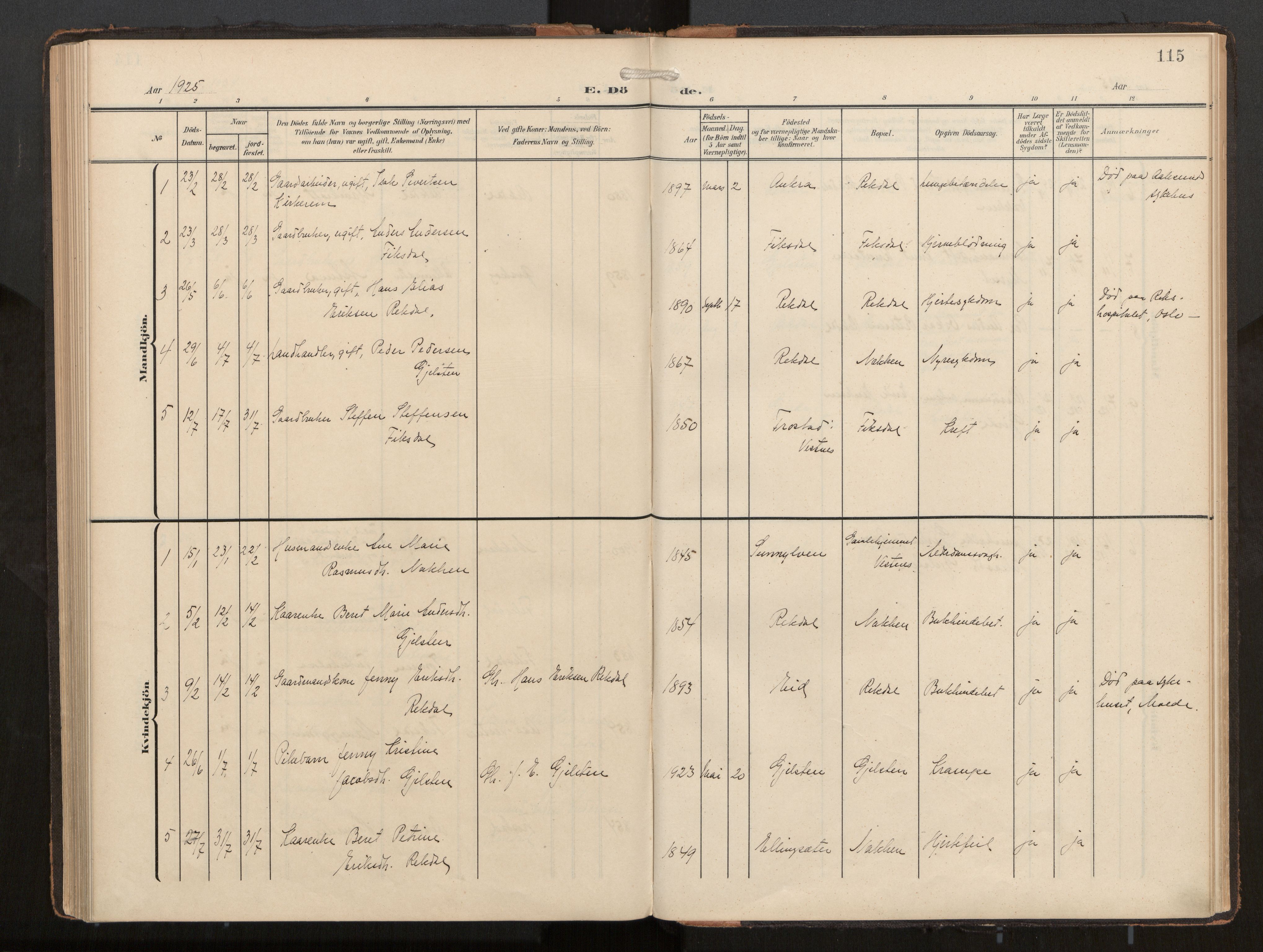 Ministerialprotokoller, klokkerbøker og fødselsregistre - Møre og Romsdal, AV/SAT-A-1454/540/L0540b: Parish register (official) no. 540A03, 1909-1932, p. 115