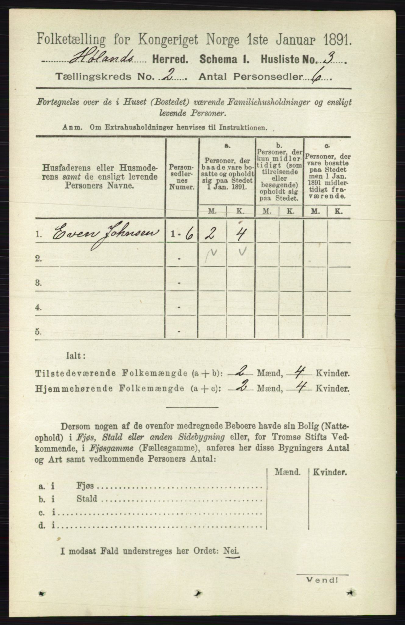 RA, 1891 census for 0221 Høland, 1891, p. 807