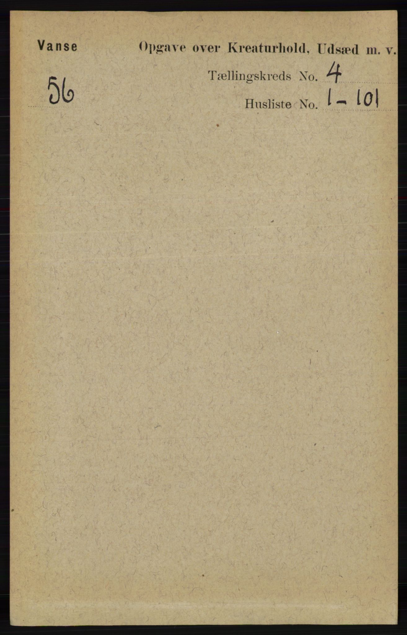RA, 1891 census for 1041 Vanse, 1891, p. 8527