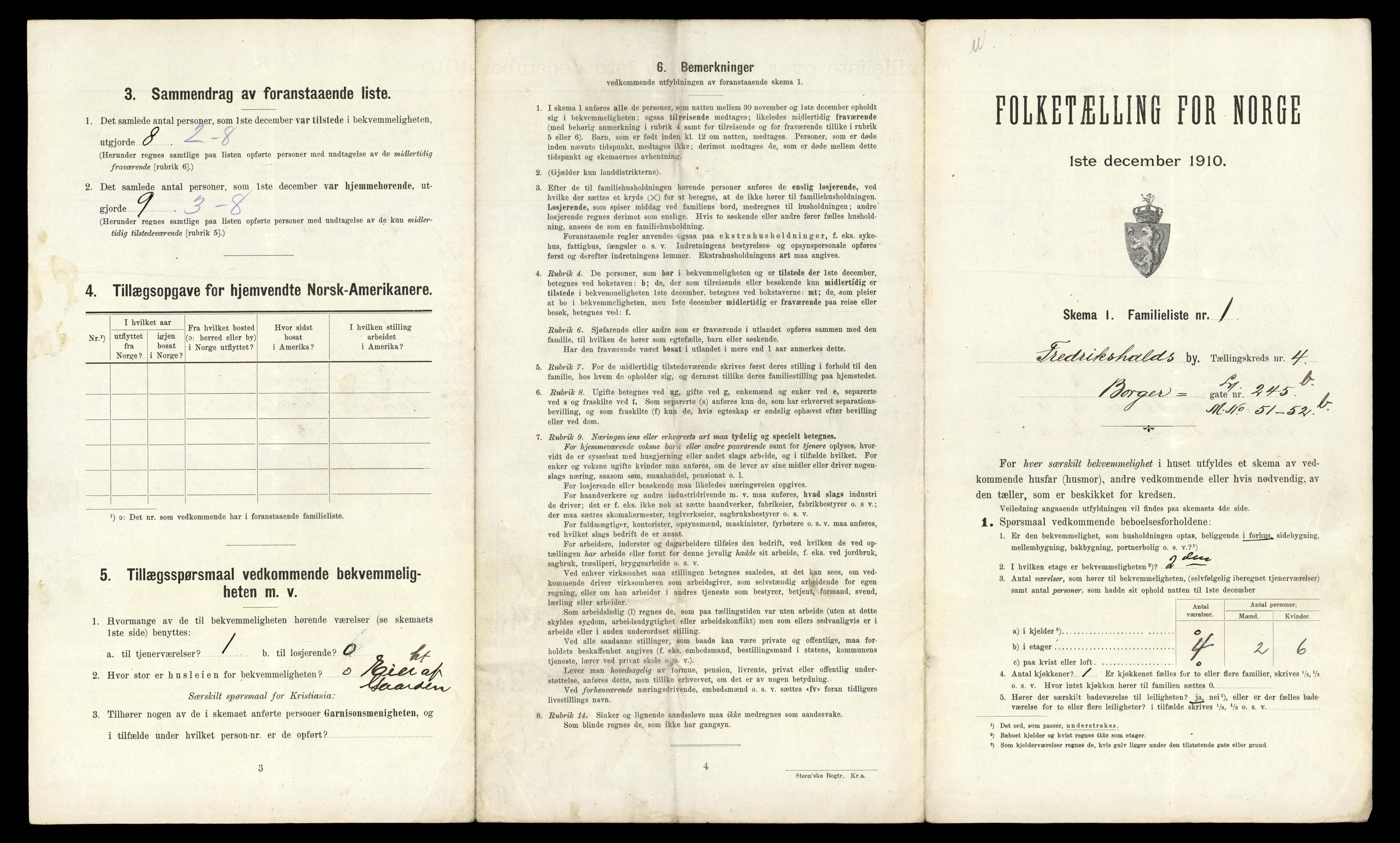 RA, 1910 census for Fredrikshald, 1910, p. 1394