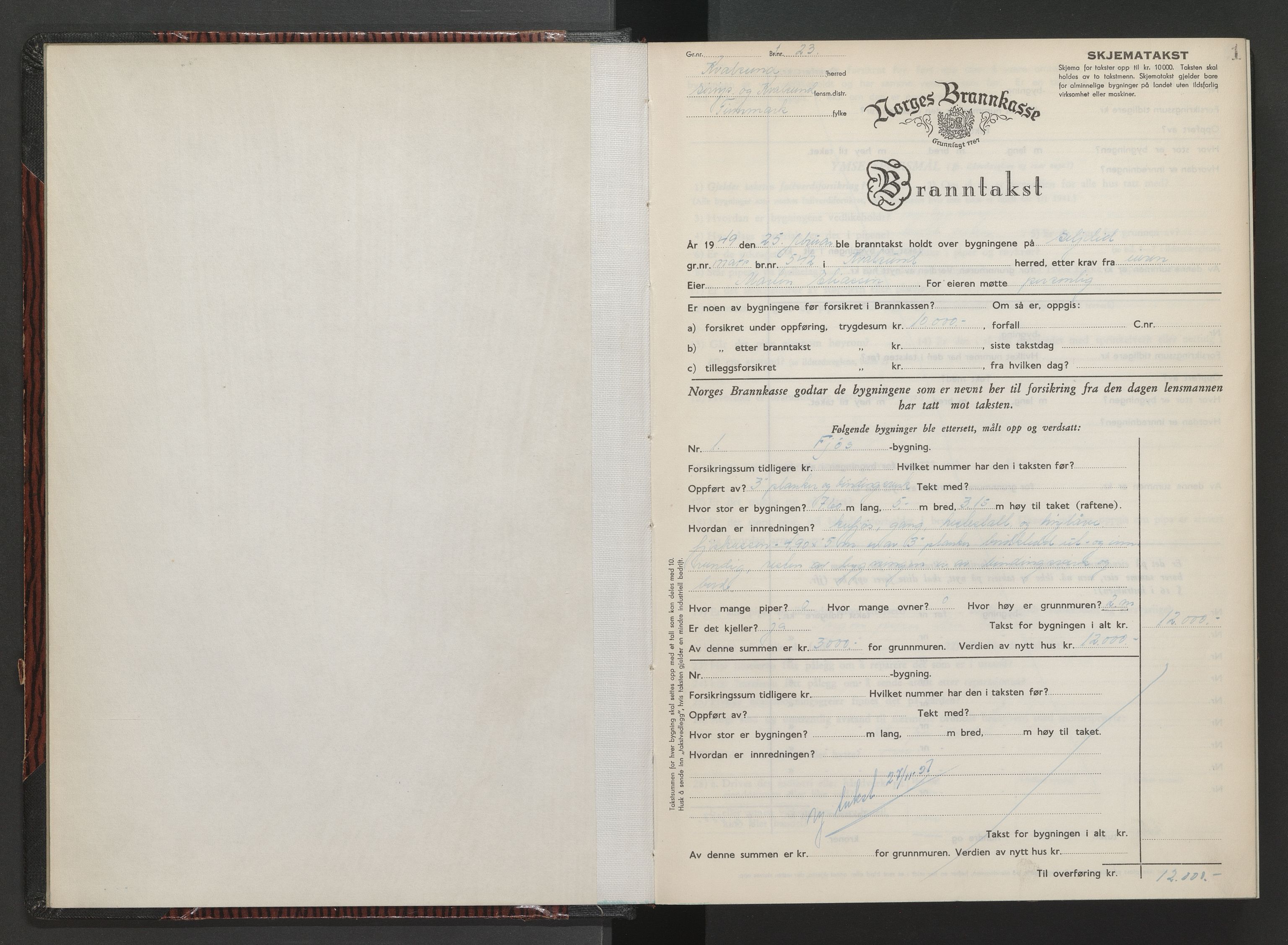 Sørøysund og Kvalsund lensmannskontor, AV/SATØ-SATO-151/1/Fl/L0023: Branntakstprotokoll - Sørøysund, 1949-1951