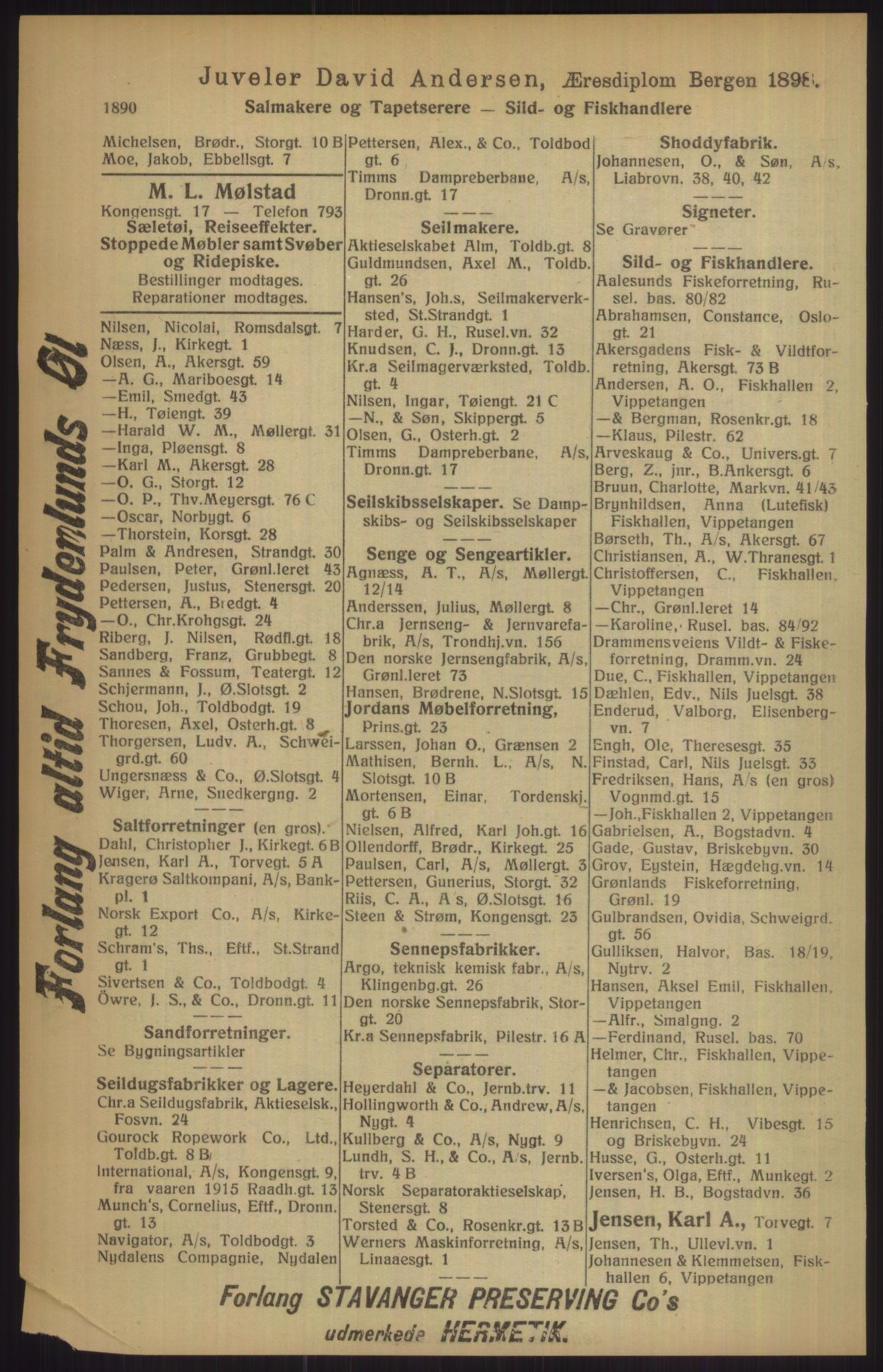 Kristiania/Oslo adressebok, PUBL/-, 1915, p. 1890