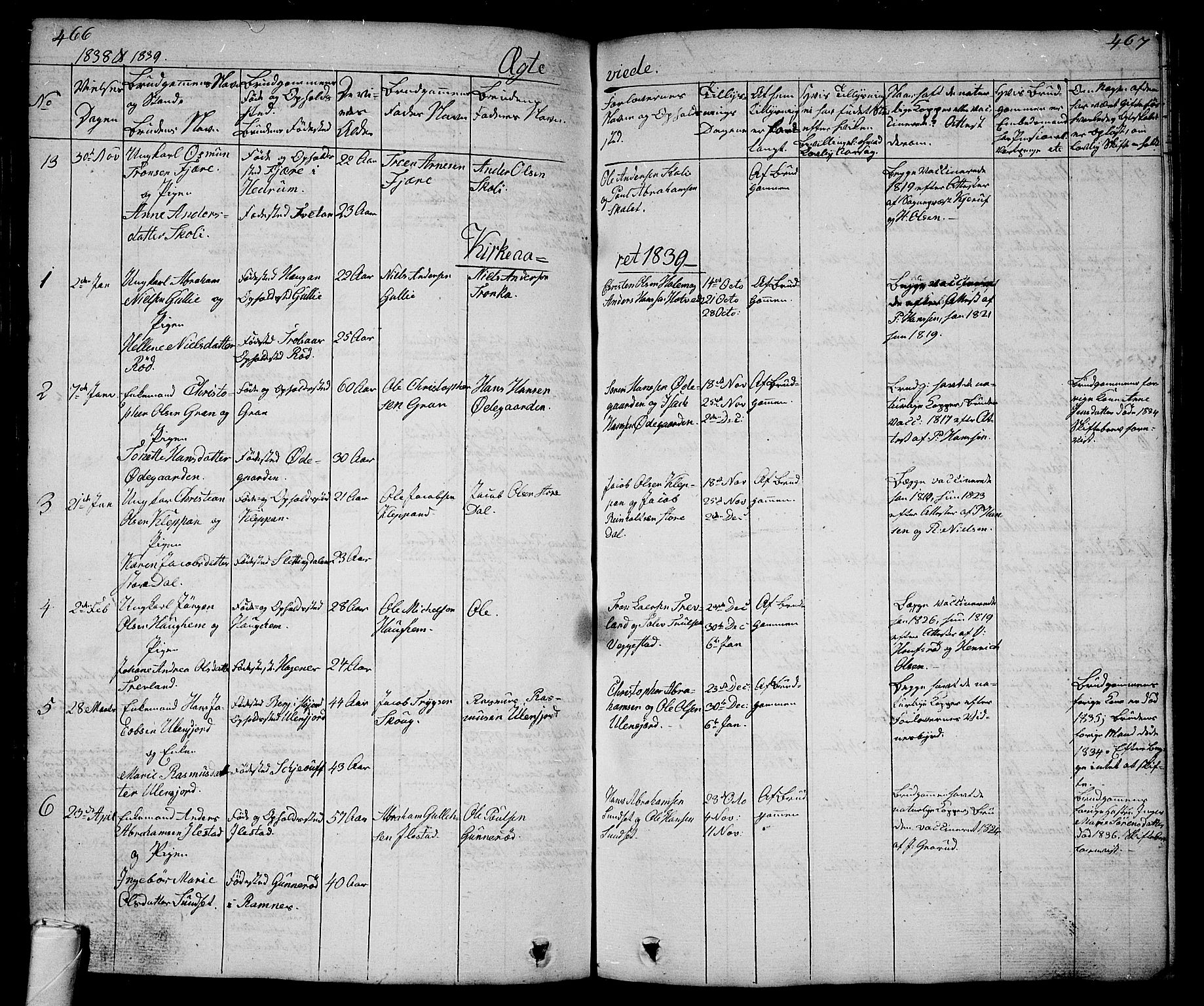 Andebu kirkebøker, SAKO/A-336/G/Ga/L0003: Parish register (copy) no. I 3, 1832-1867, p. 466-467