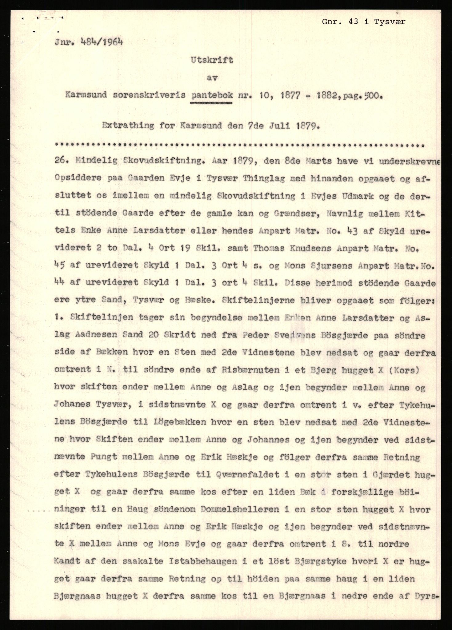 Statsarkivet i Stavanger, AV/SAST-A-101971/03/Y/Yj/L0019: Avskrifter sortert etter gårdsnavn: Evje - Ferkingstad, 1750-1930, p. 4