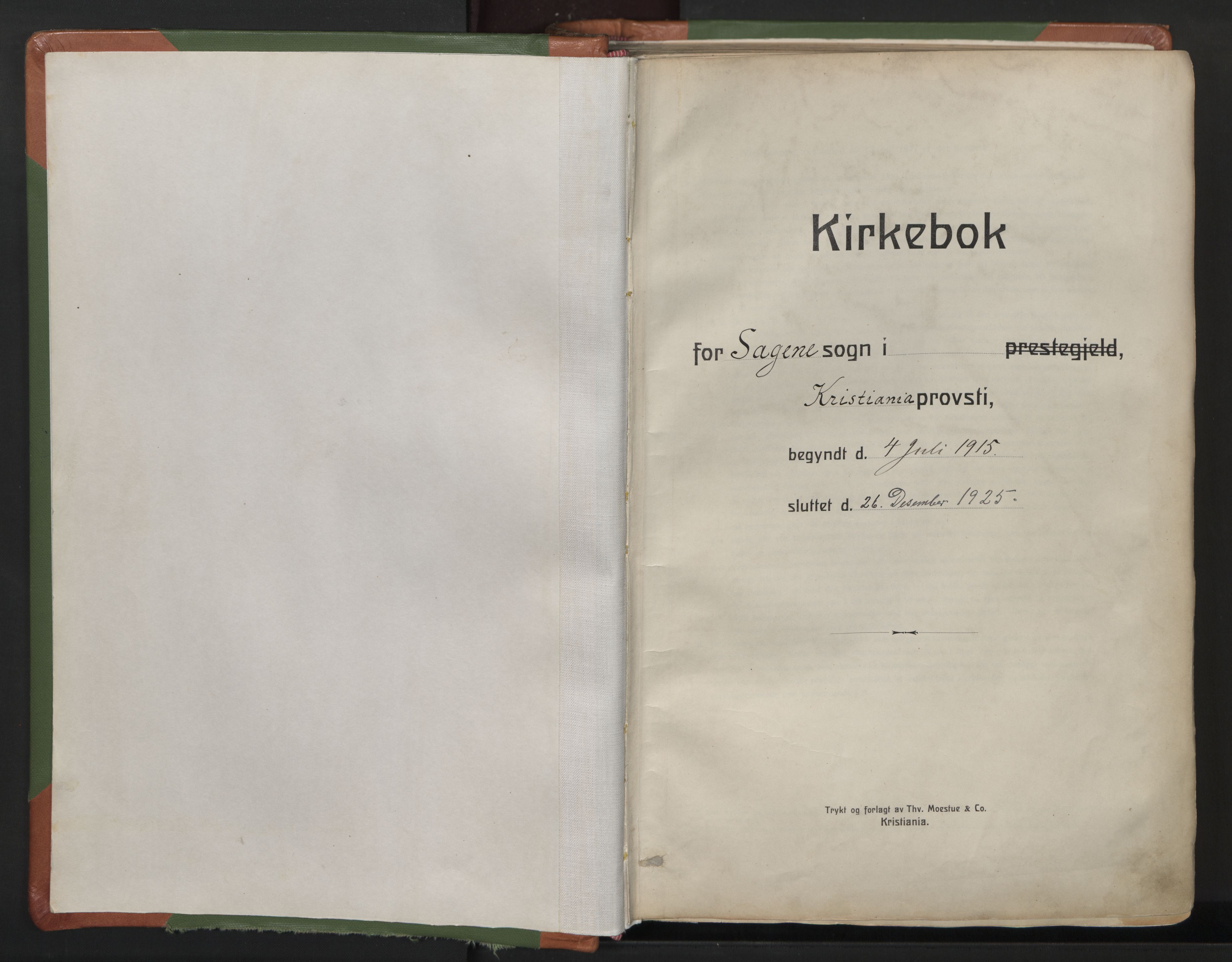 Sagene prestekontor Kirkebøker, AV/SAO-A-10796/F/L0010: Parish register (official) no. 10, 1915-1925