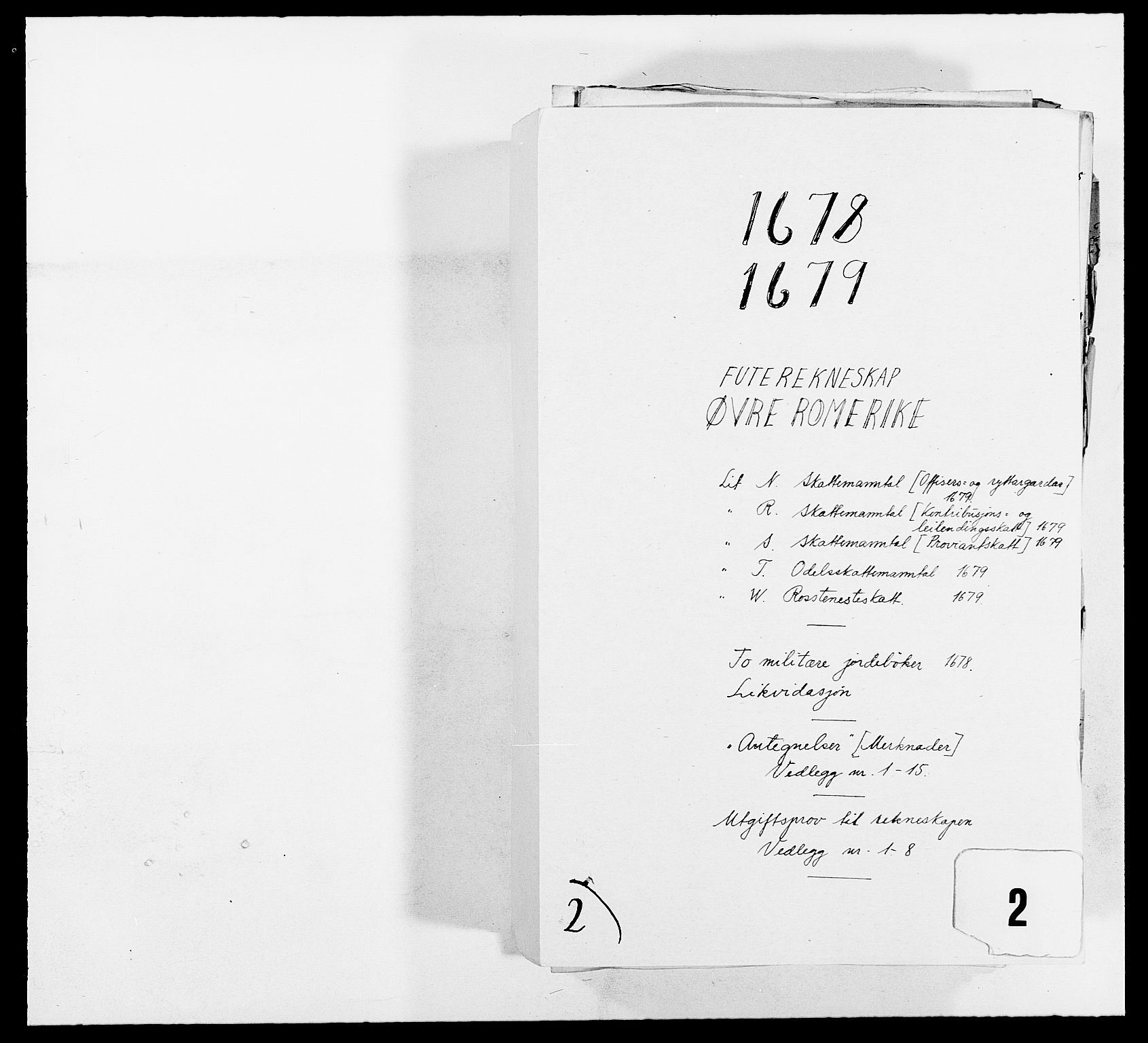 Rentekammeret inntil 1814, Reviderte regnskaper, Fogderegnskap, RA/EA-4092/R12/L0694: Fogderegnskap Øvre Romerike, 1678-1679, p. 1