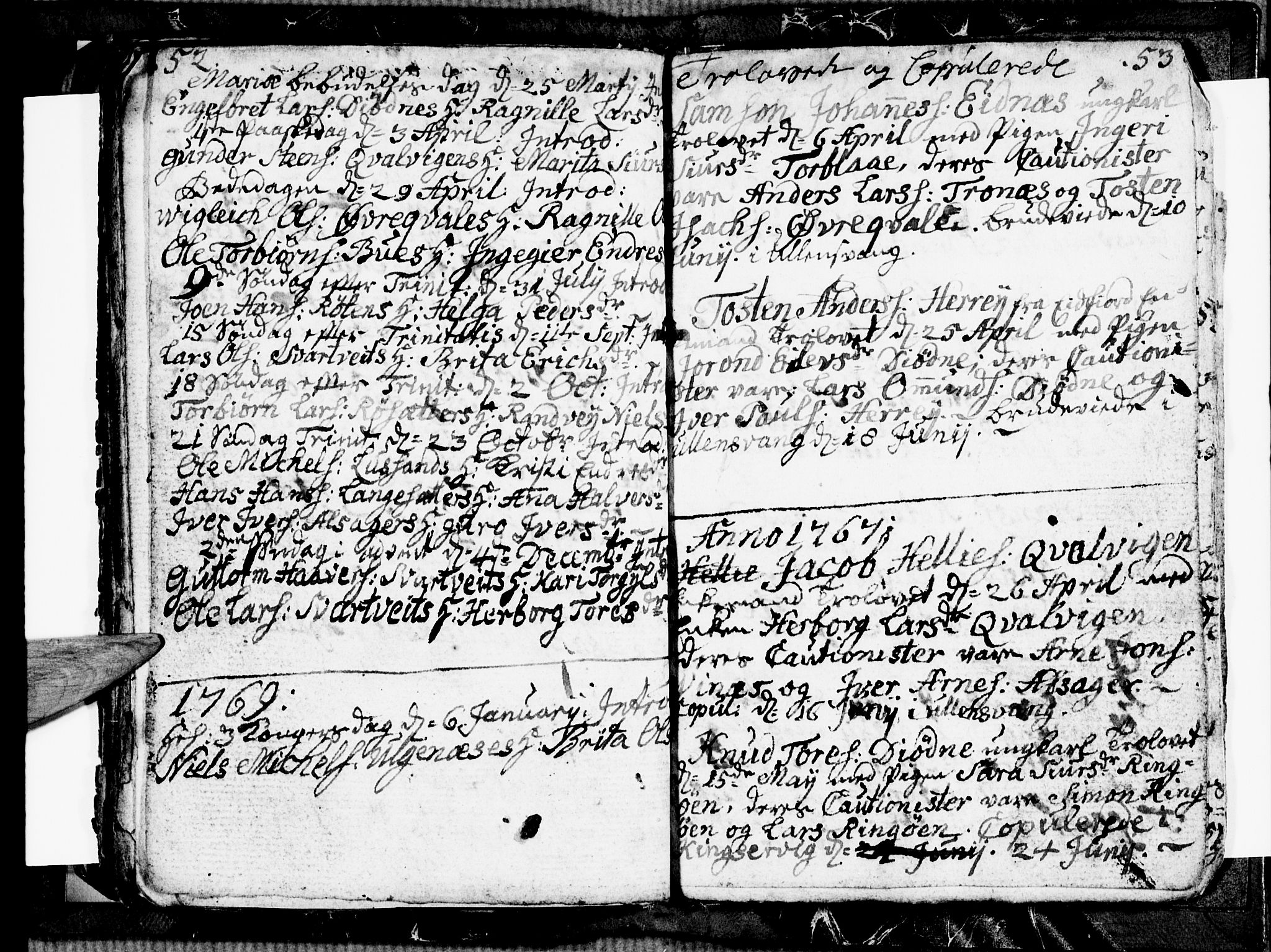 Ullensvang sokneprestembete, SAB/A-78701/H/Hab: Parish register (copy) no. E 1, 1766-1769, p. 60-61