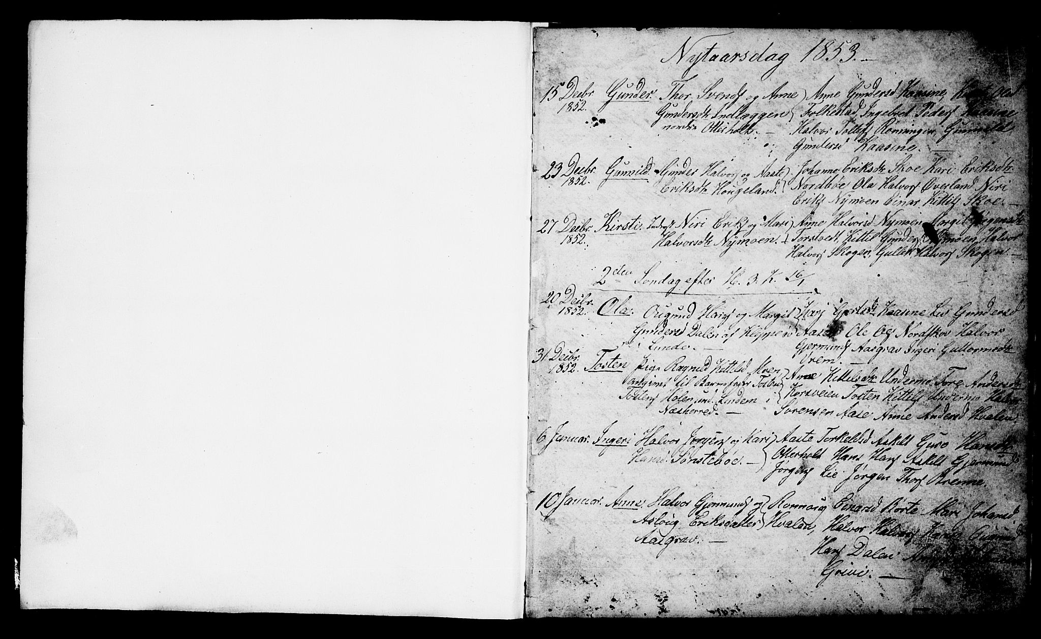 Bø kirkebøker, SAKO/A-257/G/Ga/L0002: Parish register (copy) no. 2, 1853-1866, p. 1