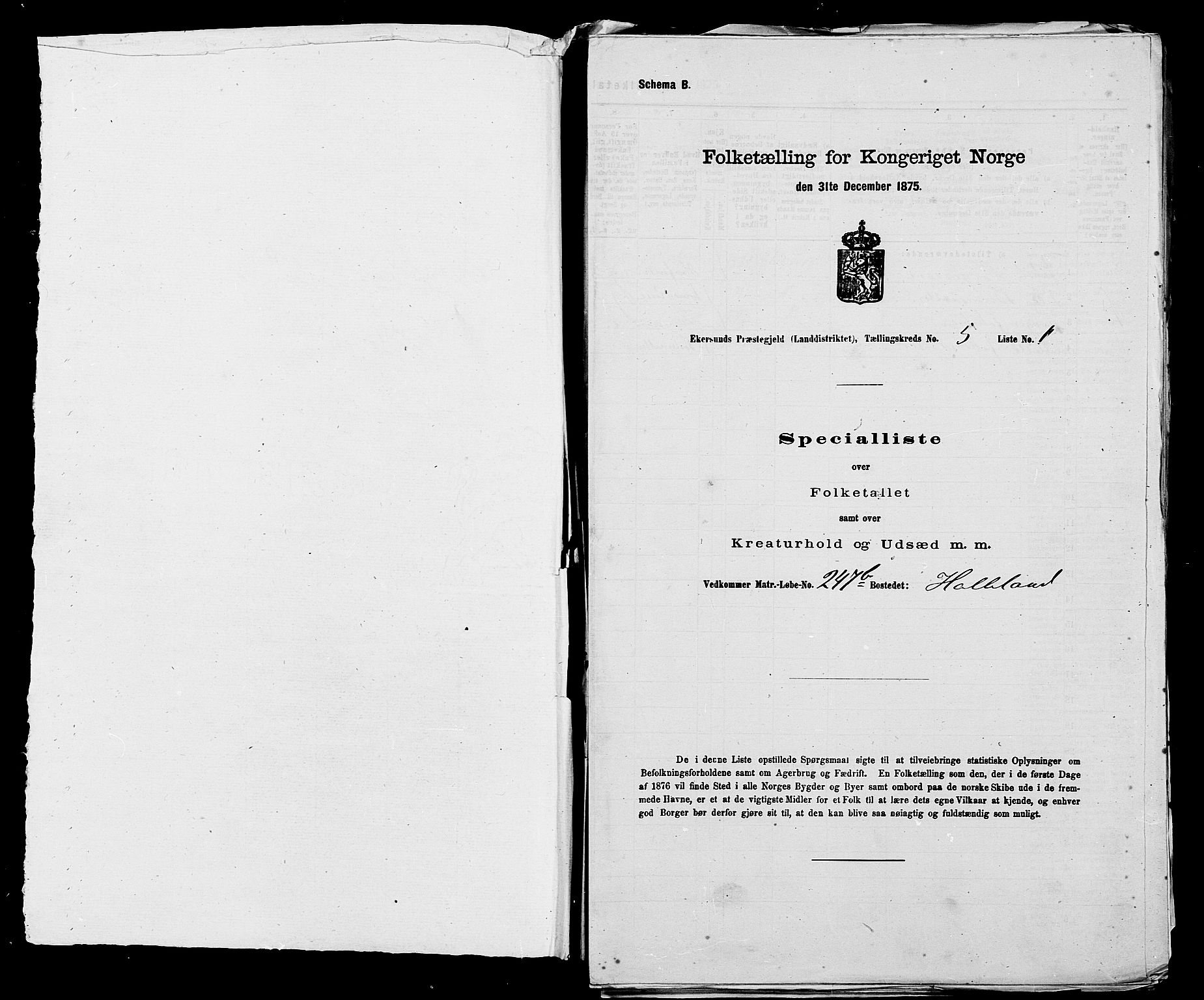 SAST, 1875 census for 1116L Eigersund/Eigersund og Ogna, 1875, p. 529