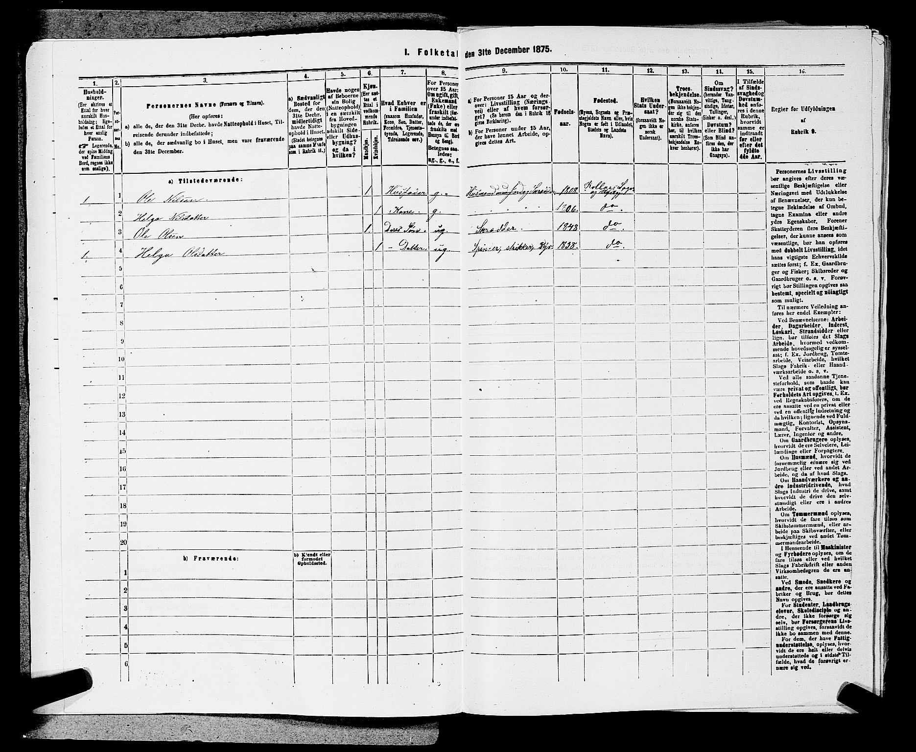 SAKO, 1875 census for 0632P Rollag, 1875, p. 436