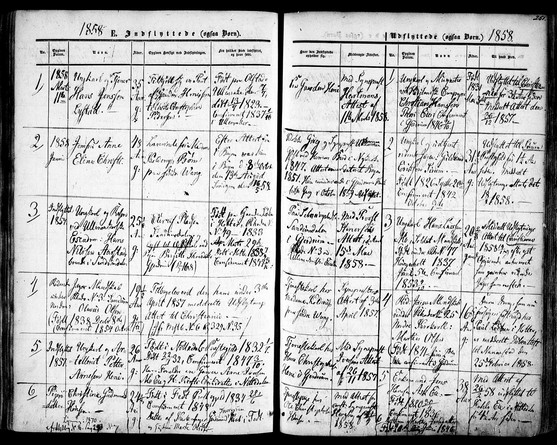 Gjerdrum prestekontor Kirkebøker, SAO/A-10412b/F/Fa/L0007: Parish register (official) no. I 7, 1857-1866, p. 251