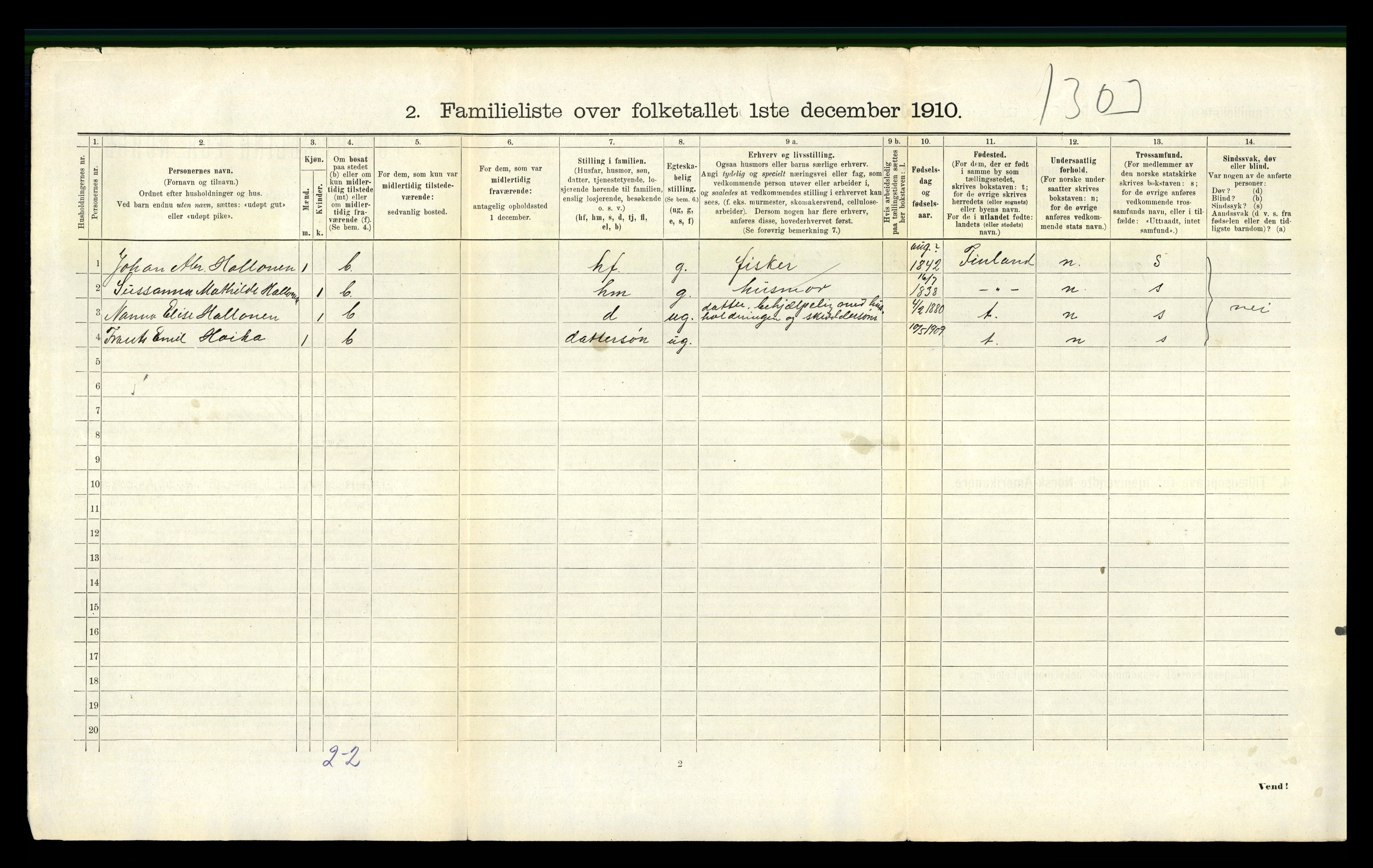 RA, 1910 census for Vadsø, 1910, p. 1062