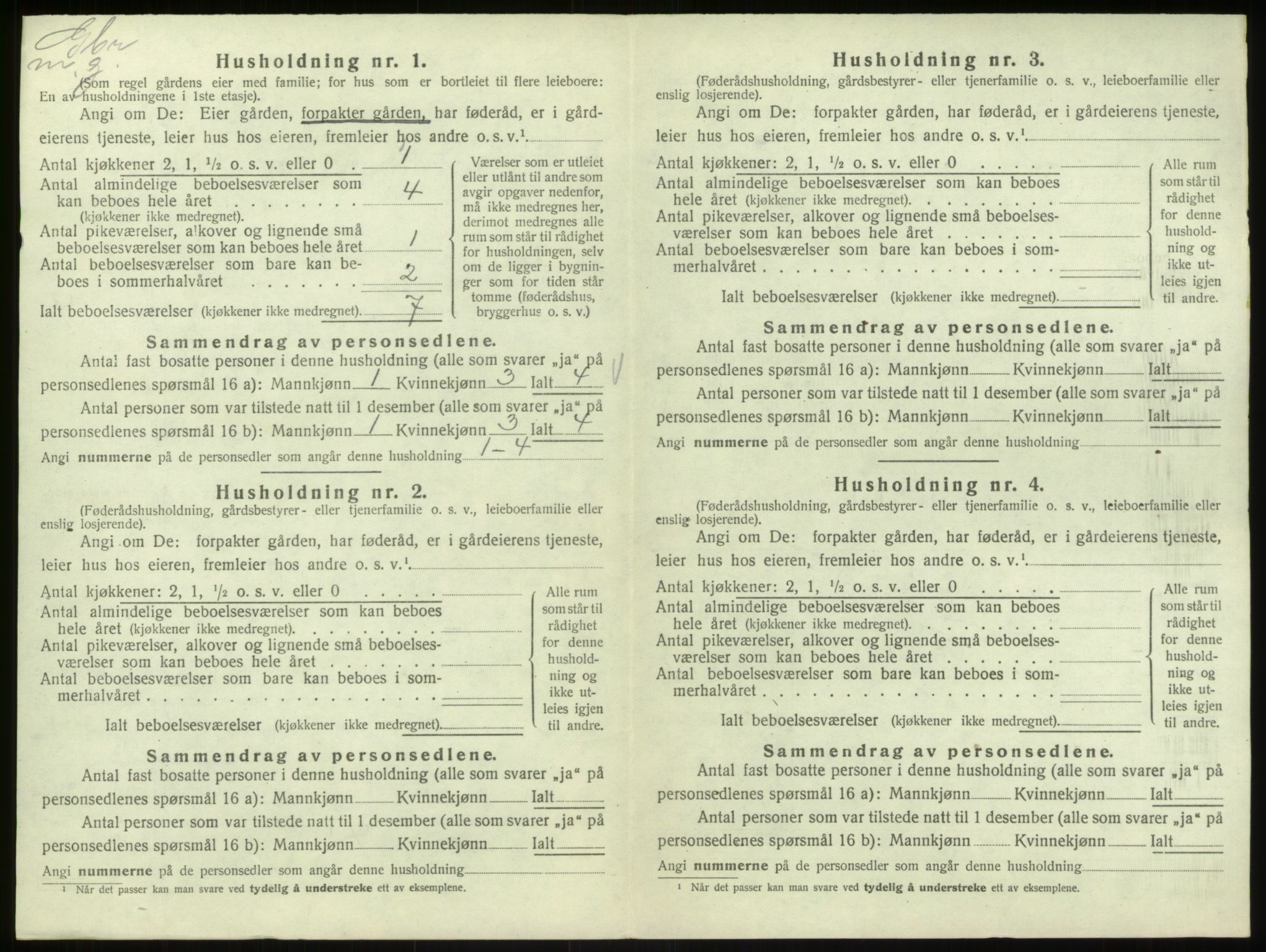 SAB, 1920 census for Hosanger, 1920, p. 199