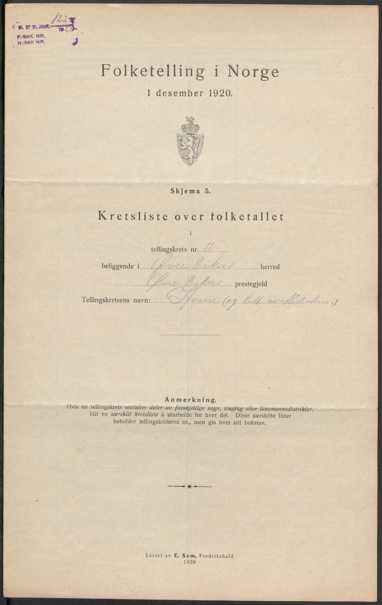 SAKO, 1920 census for Øvre Eiker, 1920, p. 49