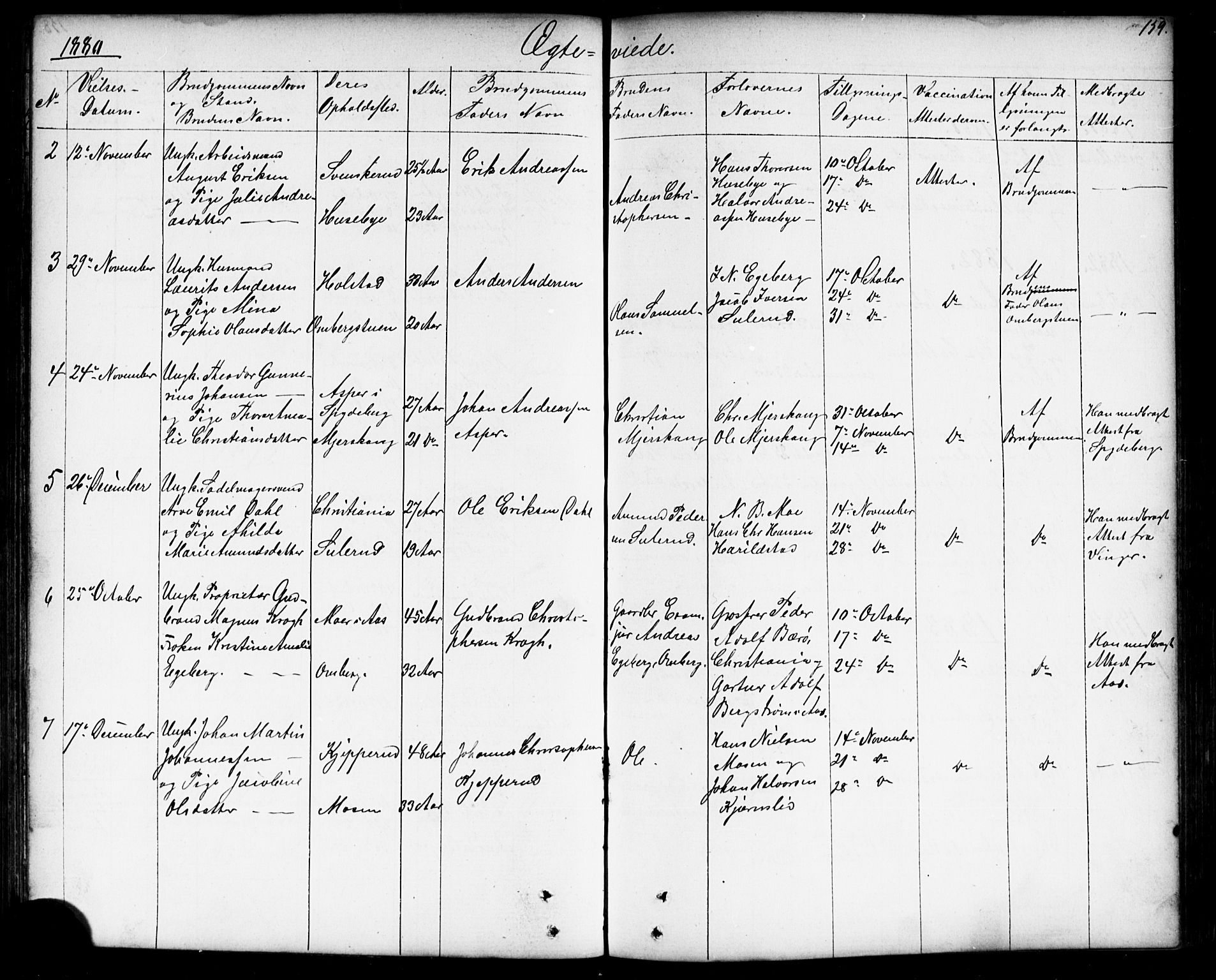 Enebakk prestekontor Kirkebøker, AV/SAO-A-10171c/G/Gb/L0001: Parish register (copy) no. II 1, 1859-1890, p. 159