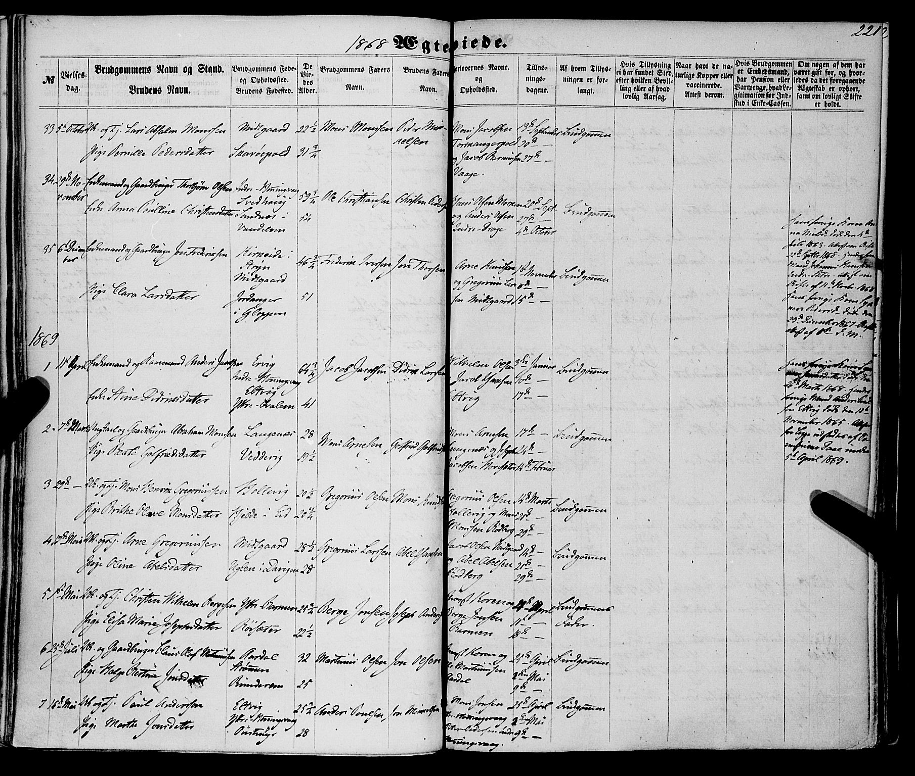 Selje sokneprestembete, AV/SAB-A-99938/H/Ha/Haa/Haaa: Parish register (official) no. A 11, 1858-1870, p. 221