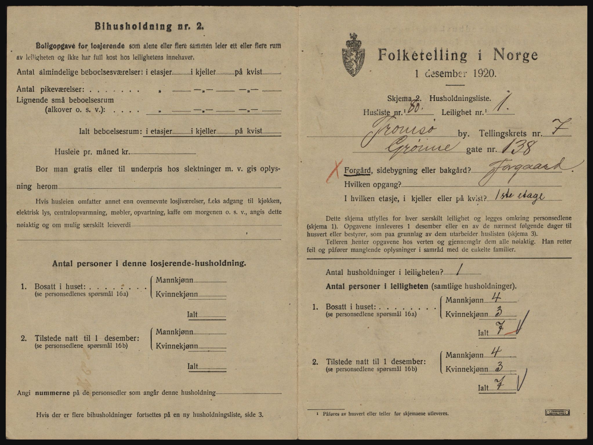 SATØ, 1920 census for Tromsø, 1920, p. 4439