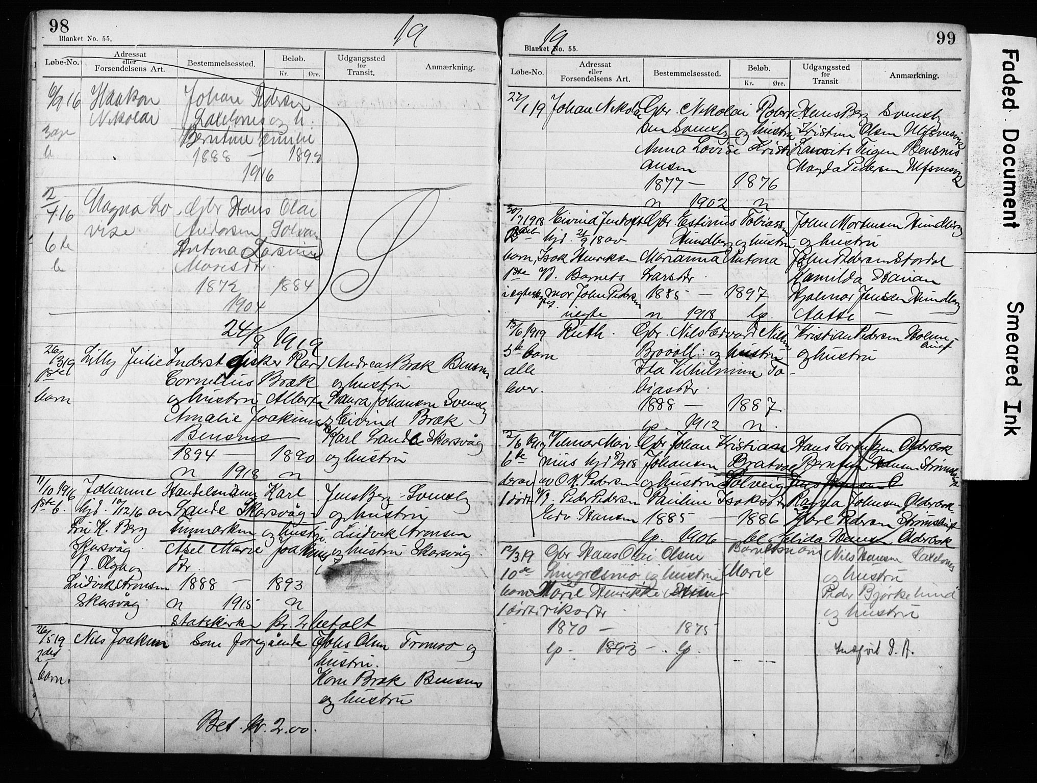 Lyngen sokneprestembete, AV/SATØ-S-1289/H/Ha/L0052/0002: Baptism register no. 52.2, 1915-1928, p. 98-99