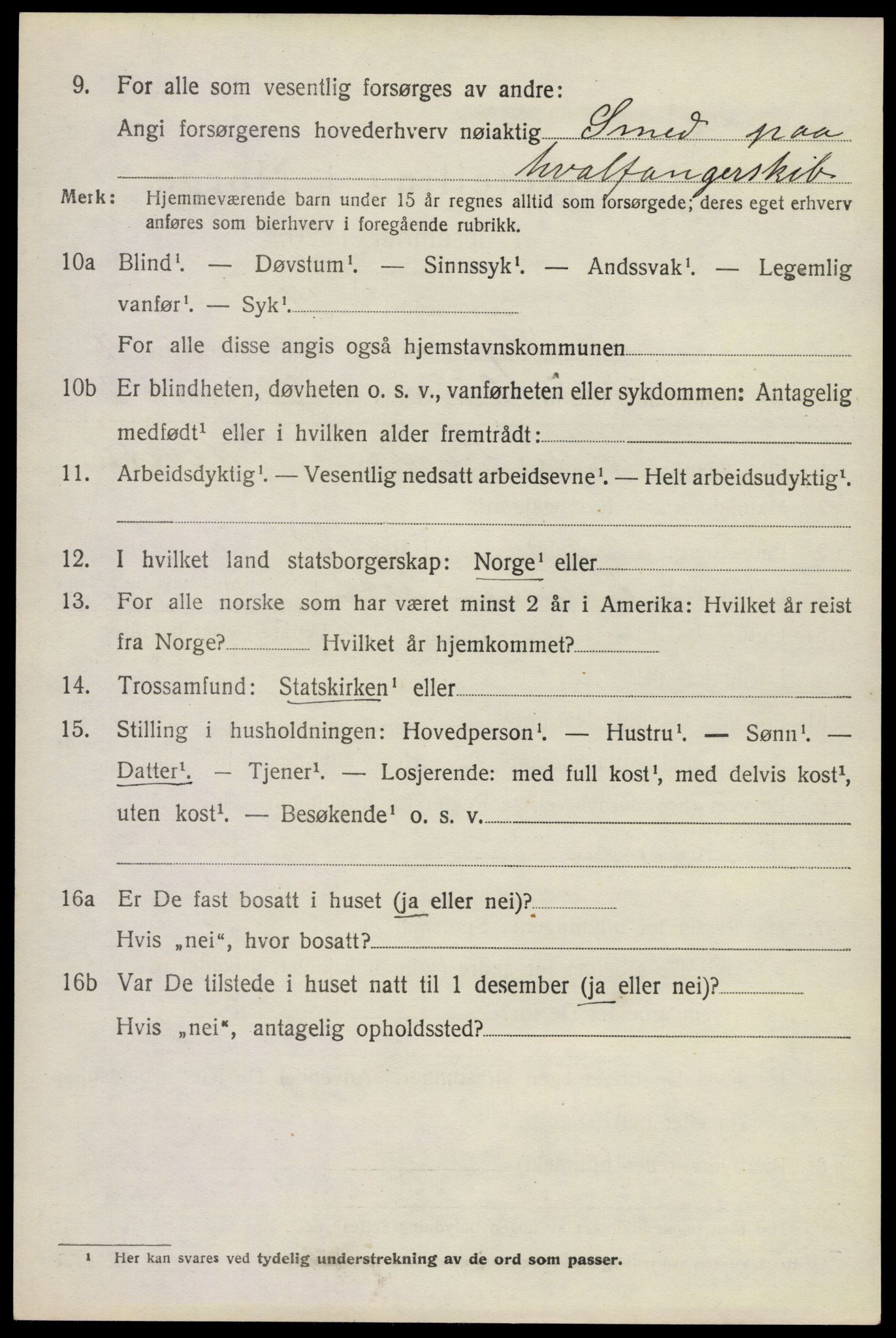 SAKO, 1920 census for Hof, 1920, p. 5232