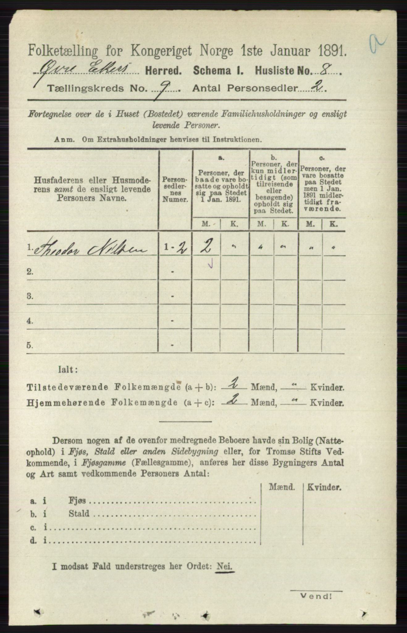 RA, 1891 census for 0624 Øvre Eiker, 1891, p. 3585